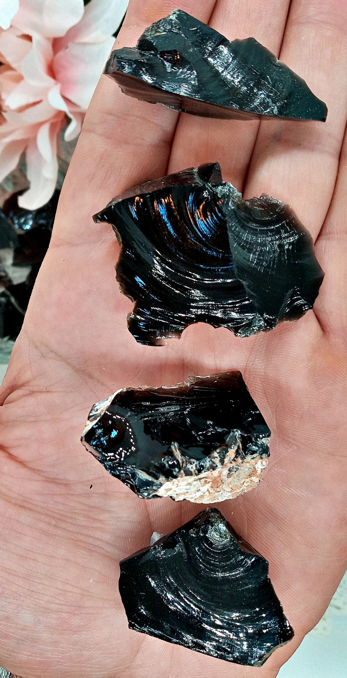 FREE 2 Good Home! Black Obsidian crystals! Raw Obsidian stones - Natural Volcanic Glass crystals!