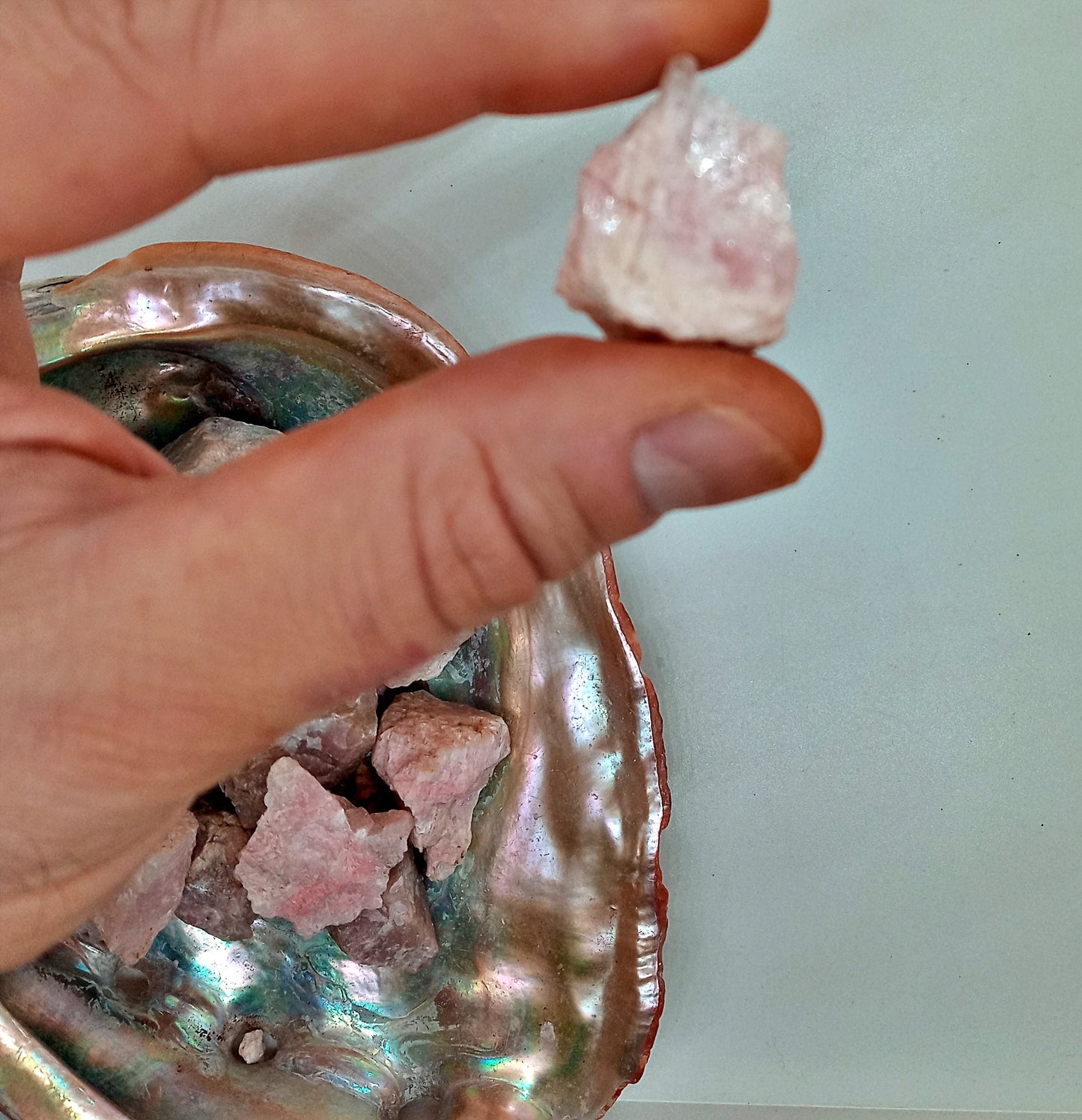 Pink Petalite! Choose from two (2) sizes of quality, all-natural, raw, Petalite stones n crystals! Rough Castorite crystals! Pocket Stone!