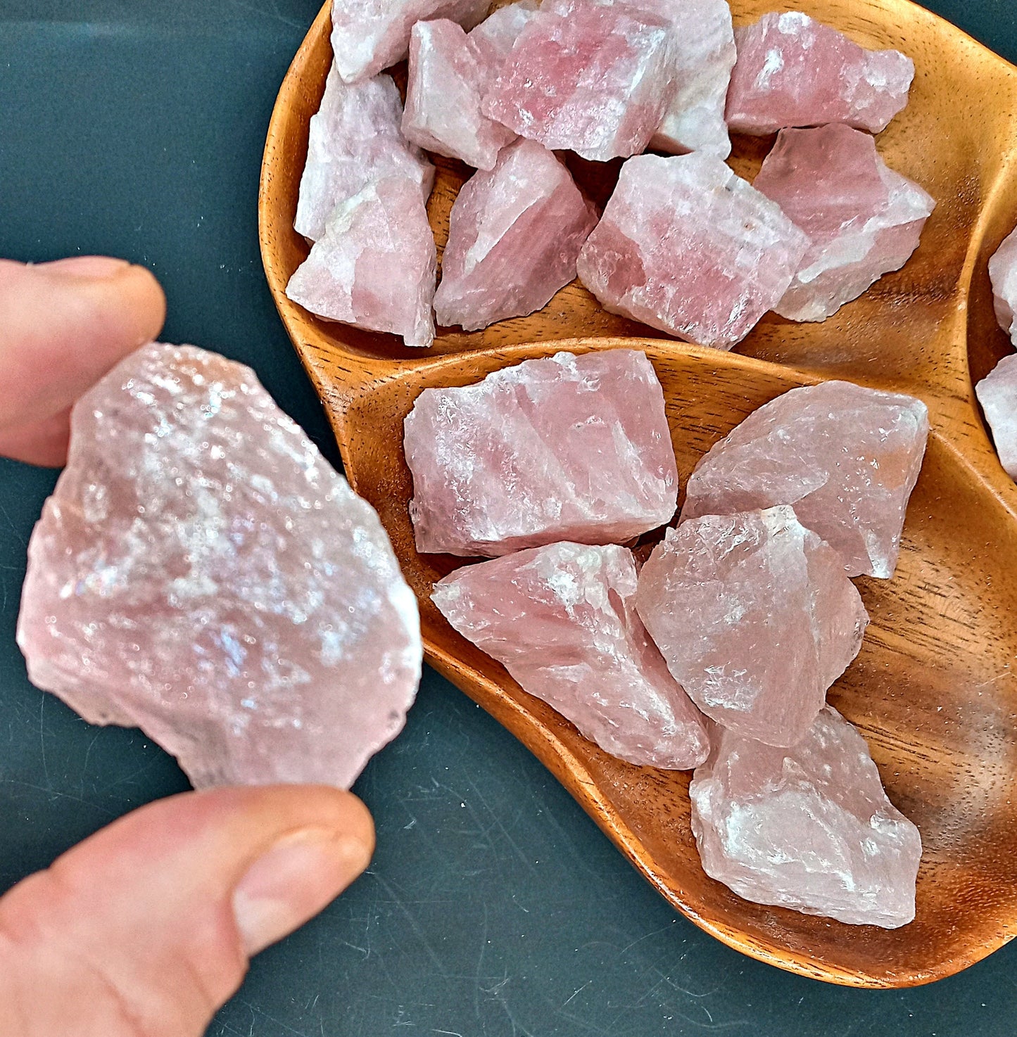 Rose Quartz Crystals! Choose from five (5) sizes of quality, all-natural, raw, Rose Quartz stones and crystals!