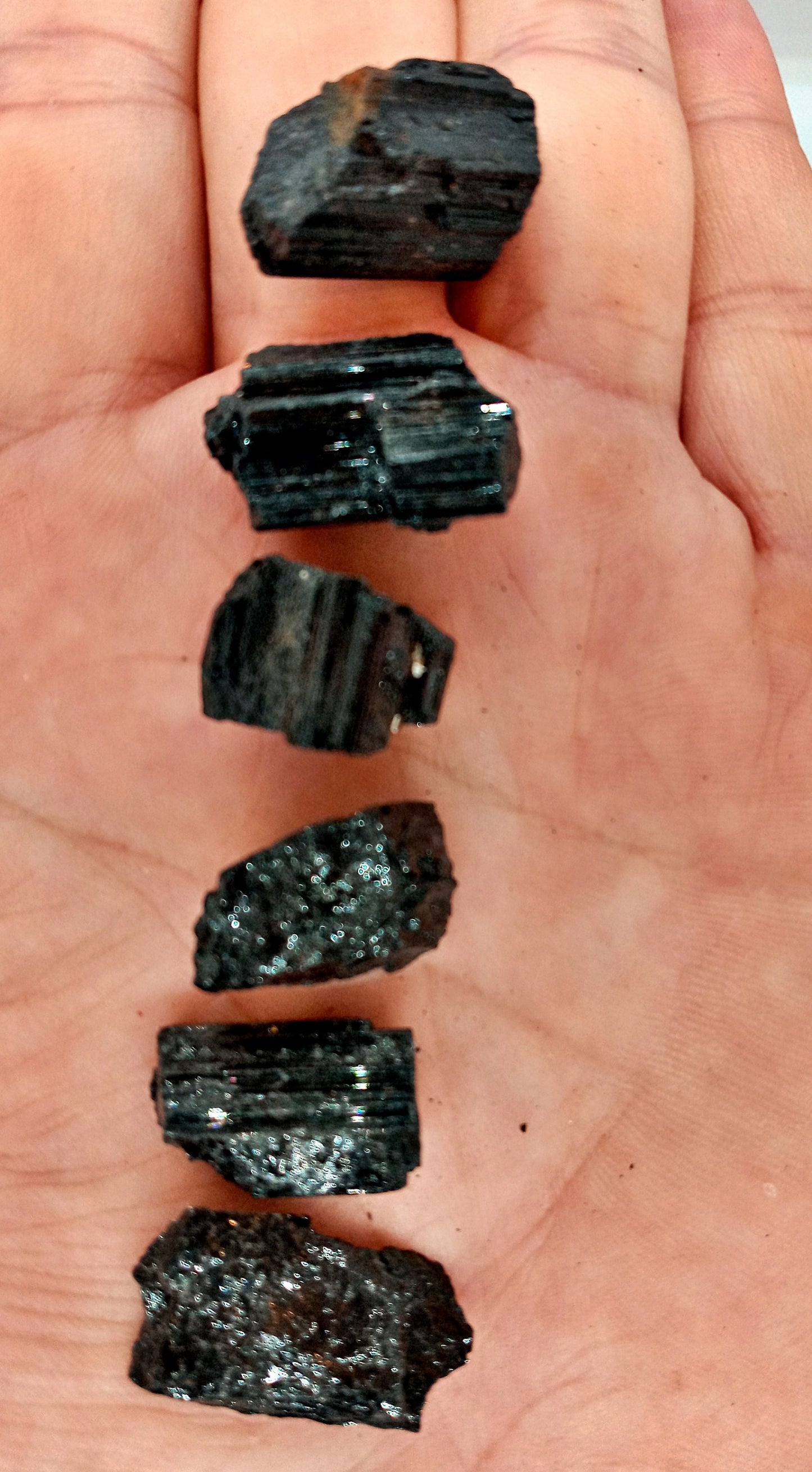 Black Tourmaline Crystals! Choose from three (3) sizes of quality, all-natural, raw, Black Tourmaline stones and crystals!