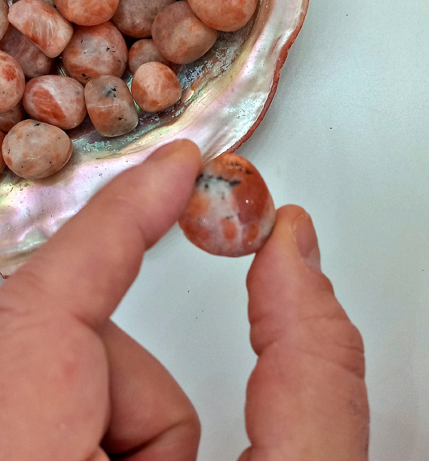 A-Grade Sunstone Crystals! A-Grade, all natural, tumbled High Quality Sunstone crystals and stones! Premium Grade polished Sunstone!