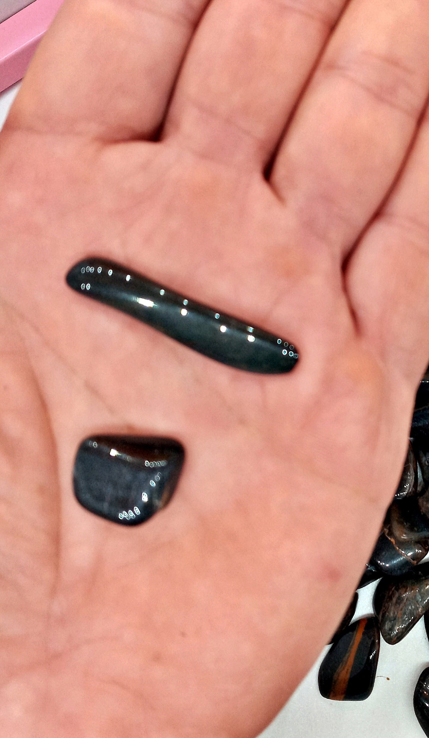 Blue Tiger Eye Crystals! Tumbled Hawks Eye stones. Polished quality Falcons Eye crystals! Blue Tigers Eye pocket stones.