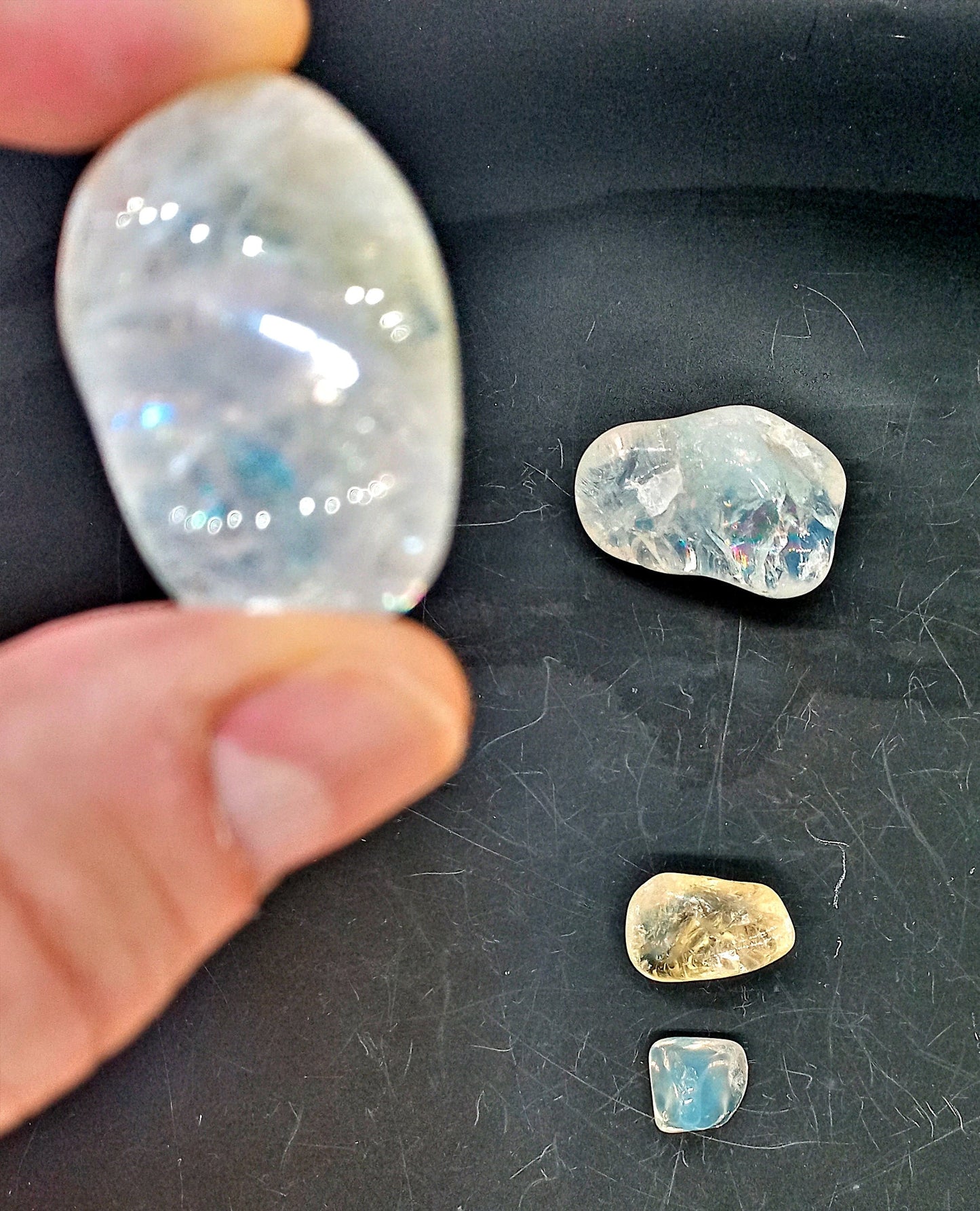 RARE! A/XQ Grade Opalized Citrine tumbled crystals! Choose from 4 sizes of A/AAA-Graded, all-natural Extra High Quality Opalized Citrine!