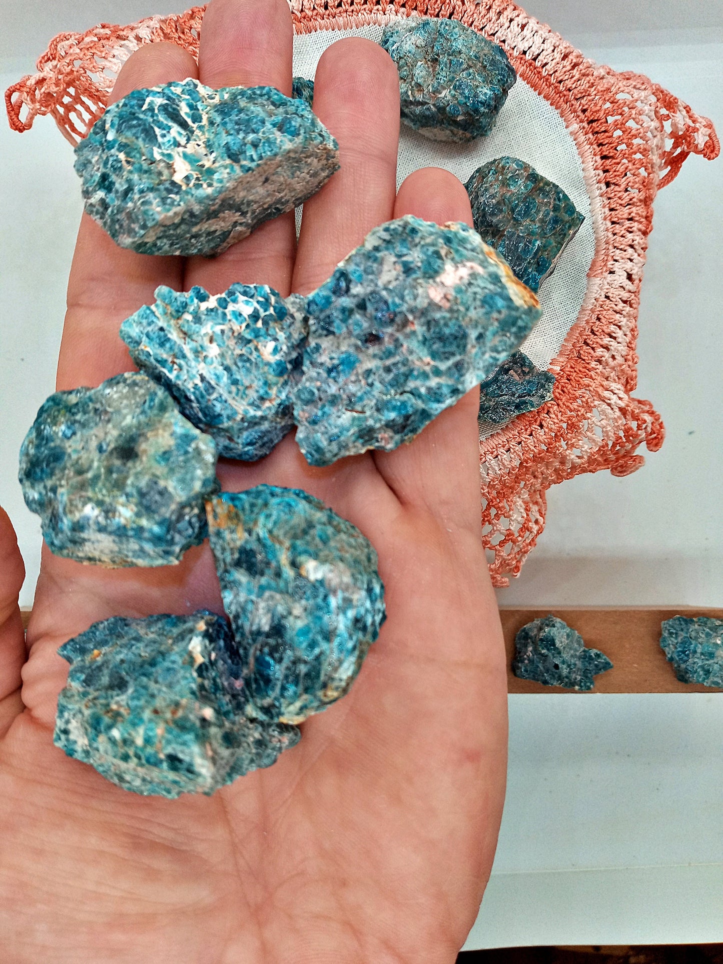 Blue Apatite Crystals! Choose from three (3) Sizes of Natural, Raw, Rough Quality Blue Apatite Stones and Crystals!