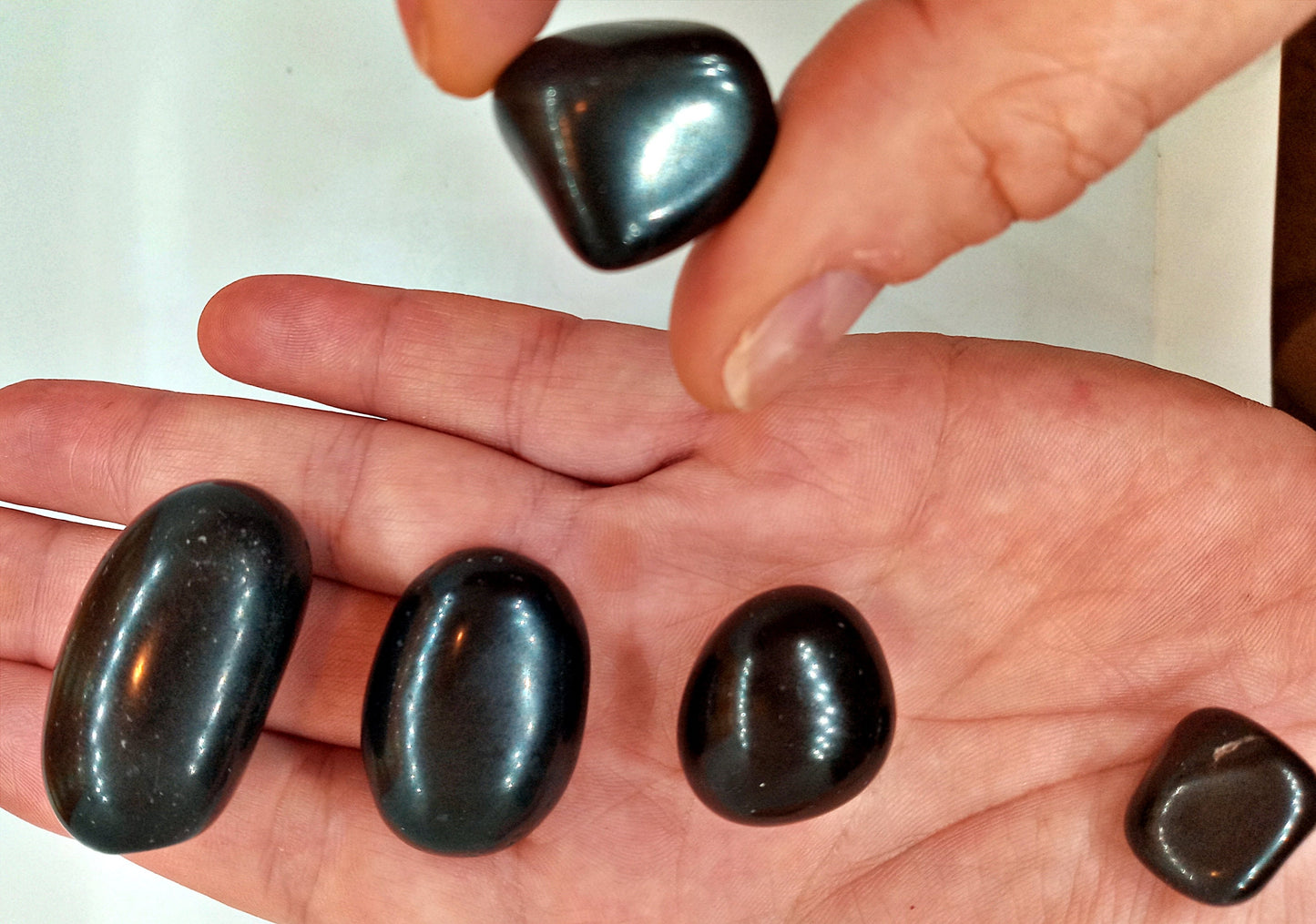 XQ Black Tourmaline crystals! Choose from (5) five sizes of AAA-Grade, natural, tumbled Extra High Quality Black Tourmaline crystals!
