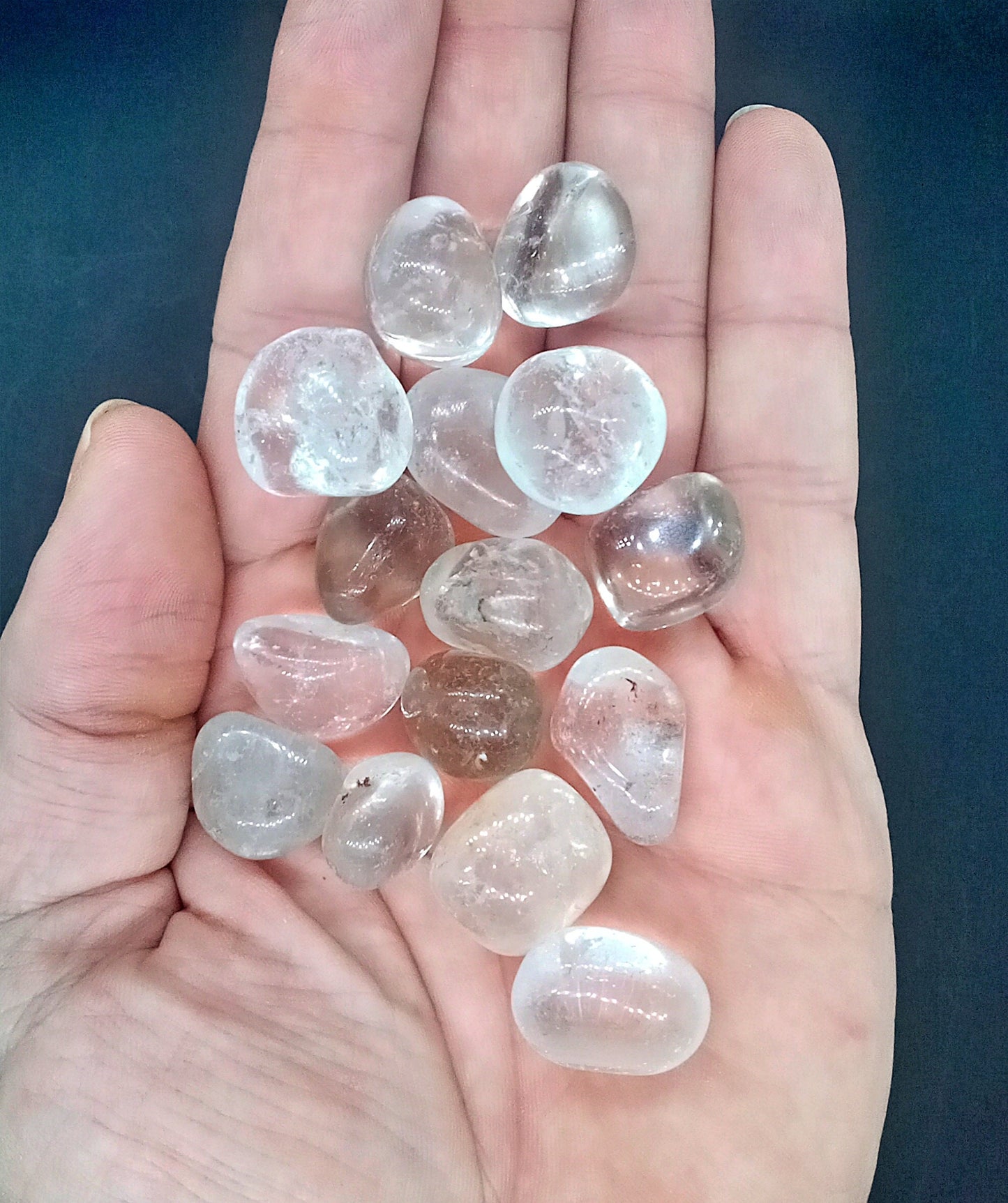 XQ Crystal Quartz! AAA-Grade, all natural, tumbled Extra High Quality Clear Quartz crystals and stones! Premium Extra Grade Rock Crystal!