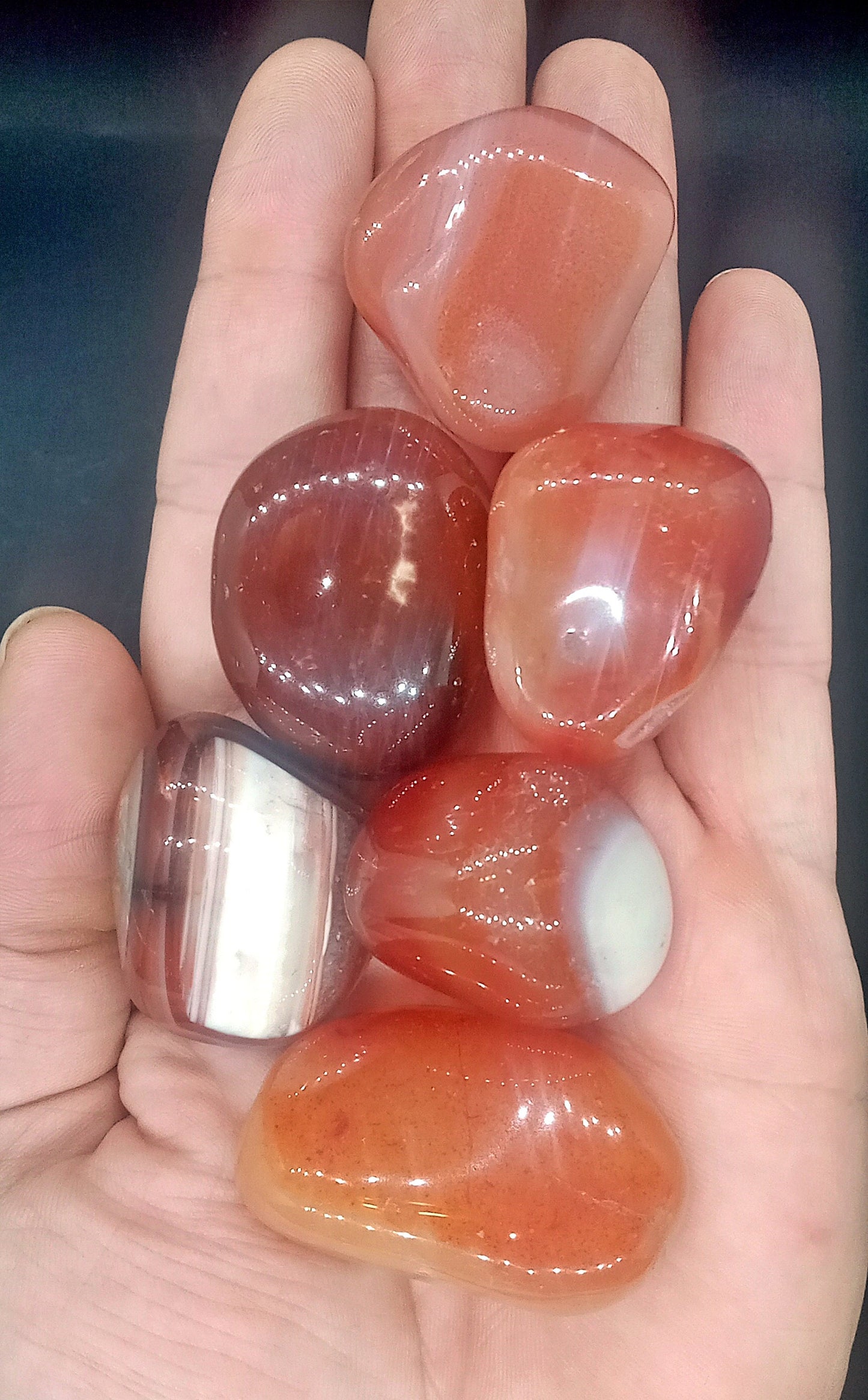 A-Grade Red Agate Crystals! All 1 ounce or more! Choose from three (3) sizes of Tumbled A-Grade High-Quality, natural, Red Agate crystals!