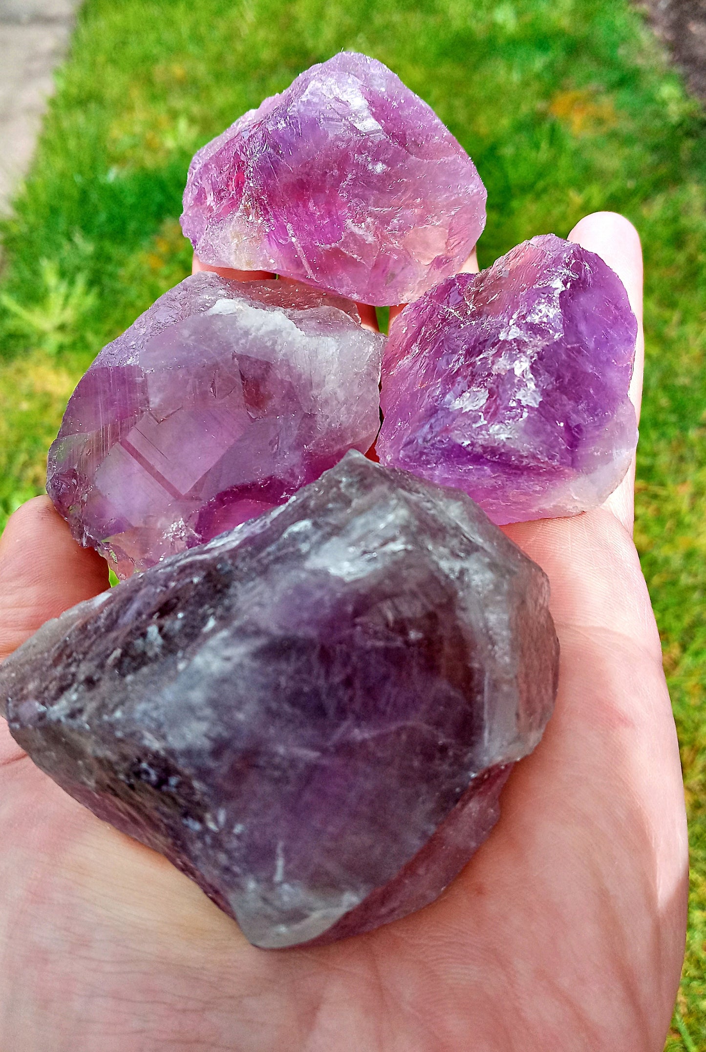 HUGE Amethyst crystals!  Beautiful Translucent Amethyst Chunks from 4+ to 10+ ounces!  100 – 300 grams!  Excellent Quality Amethyst stones!