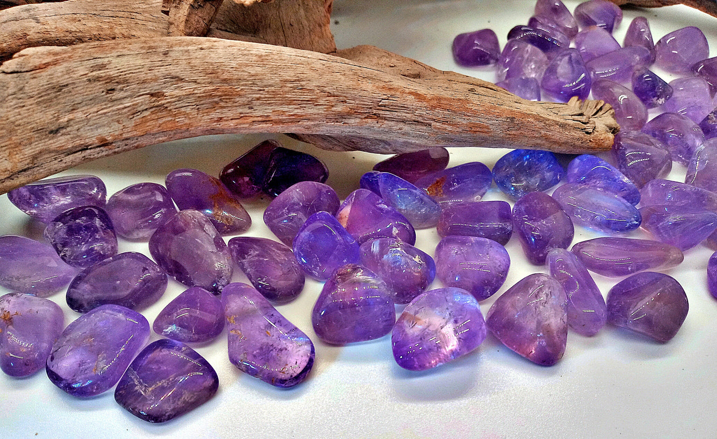 A-Grade Amethyst Crystals!  A-Grade, all natural, tumbled High Quality Amethyst crystals and stones.   Premium Grade polished Amethyst!
