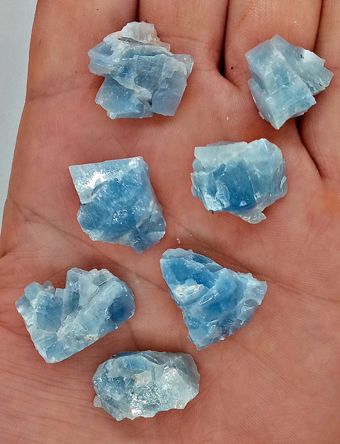 Blue Calcite Crystals! Choose from two (2) Sizes of our Natural, Raw Blue Calcite.   Beautiful quality stones and crystals!