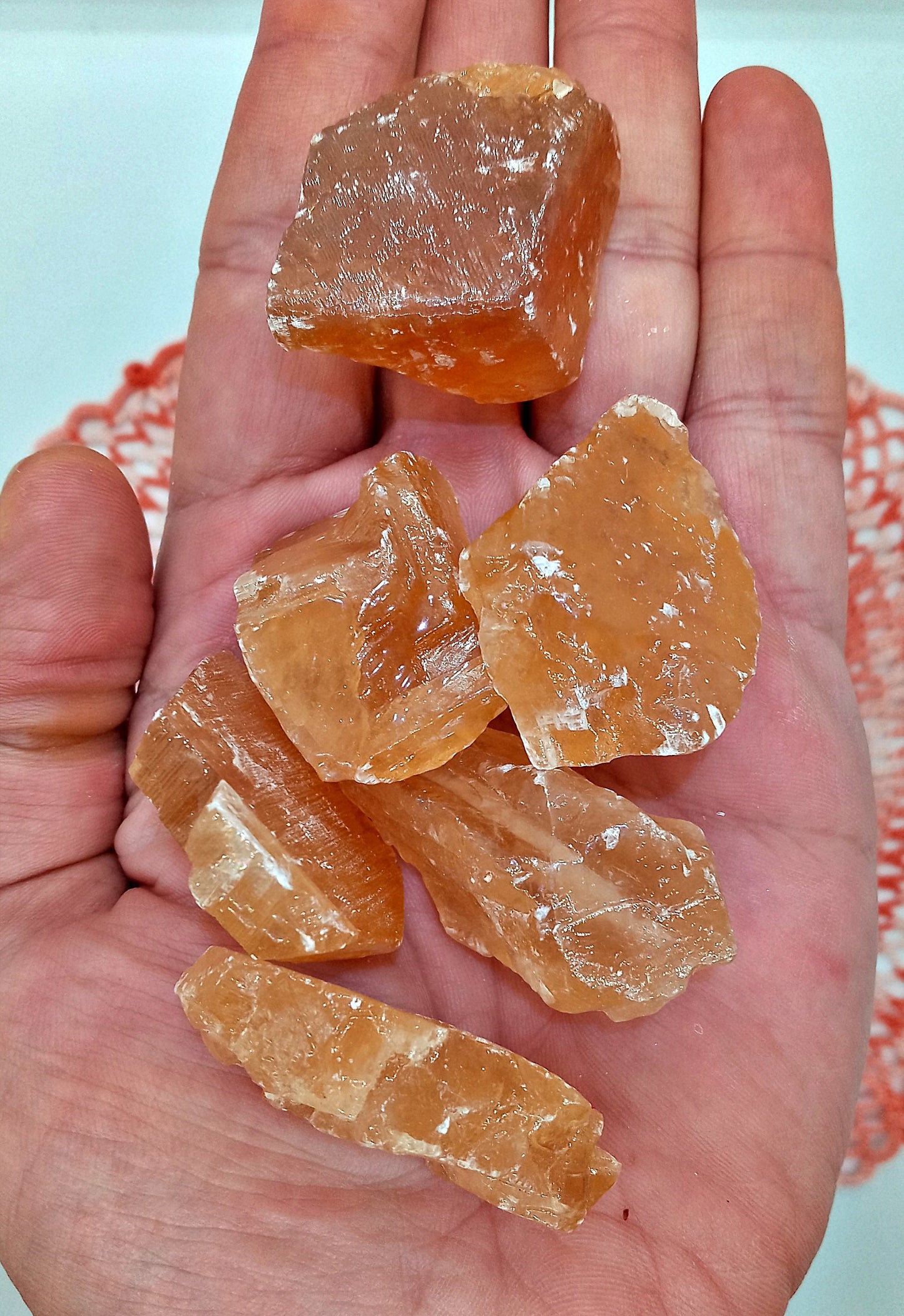 Champagne Calcite raw Crystals!  All-Natural, Rough, Quality Honey Calcite Stones and Chunks!