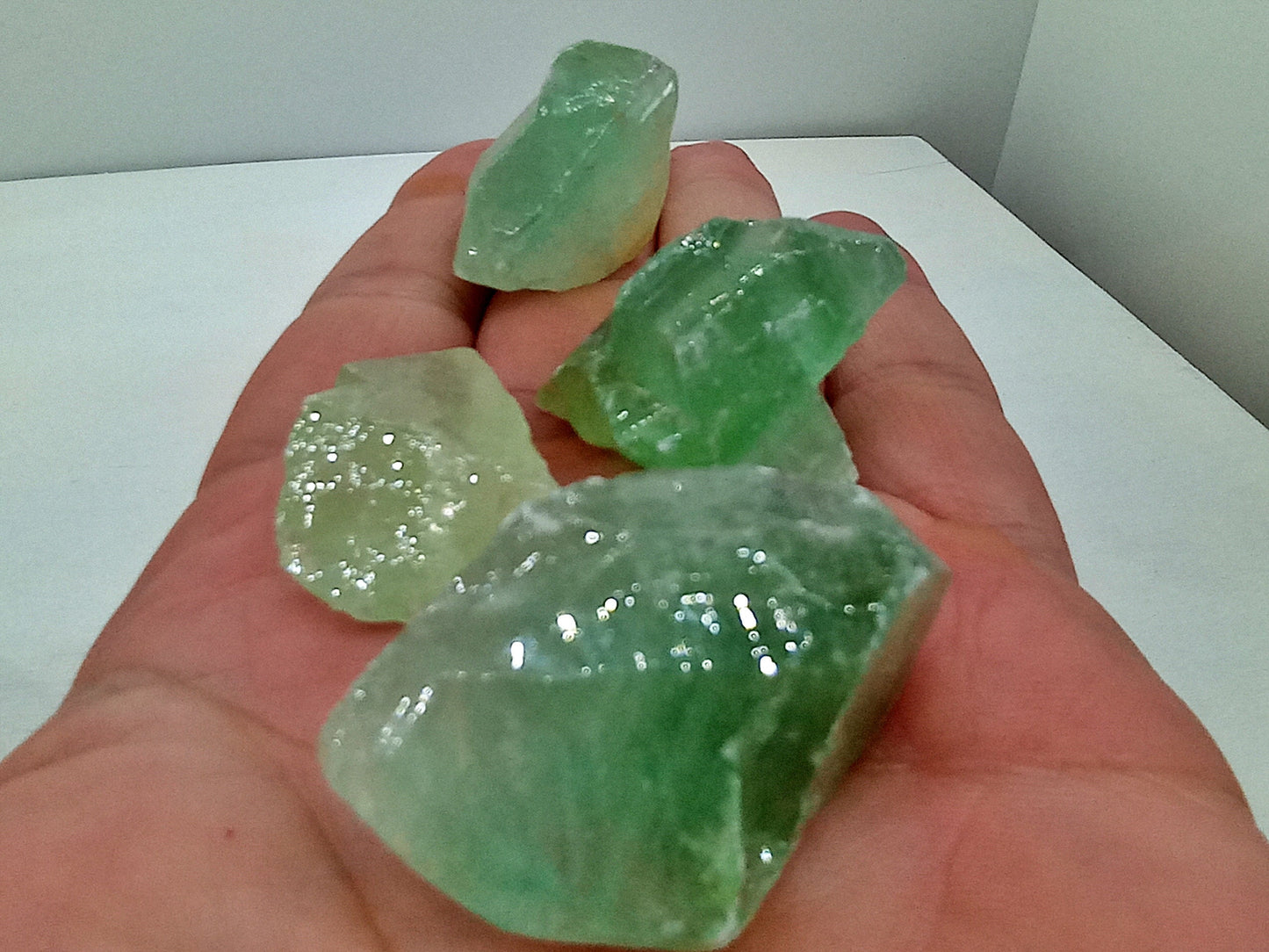 Green Calcite raw Crystals!  Naturally Rough Green Calcite Crystals and Stones from Mexico!