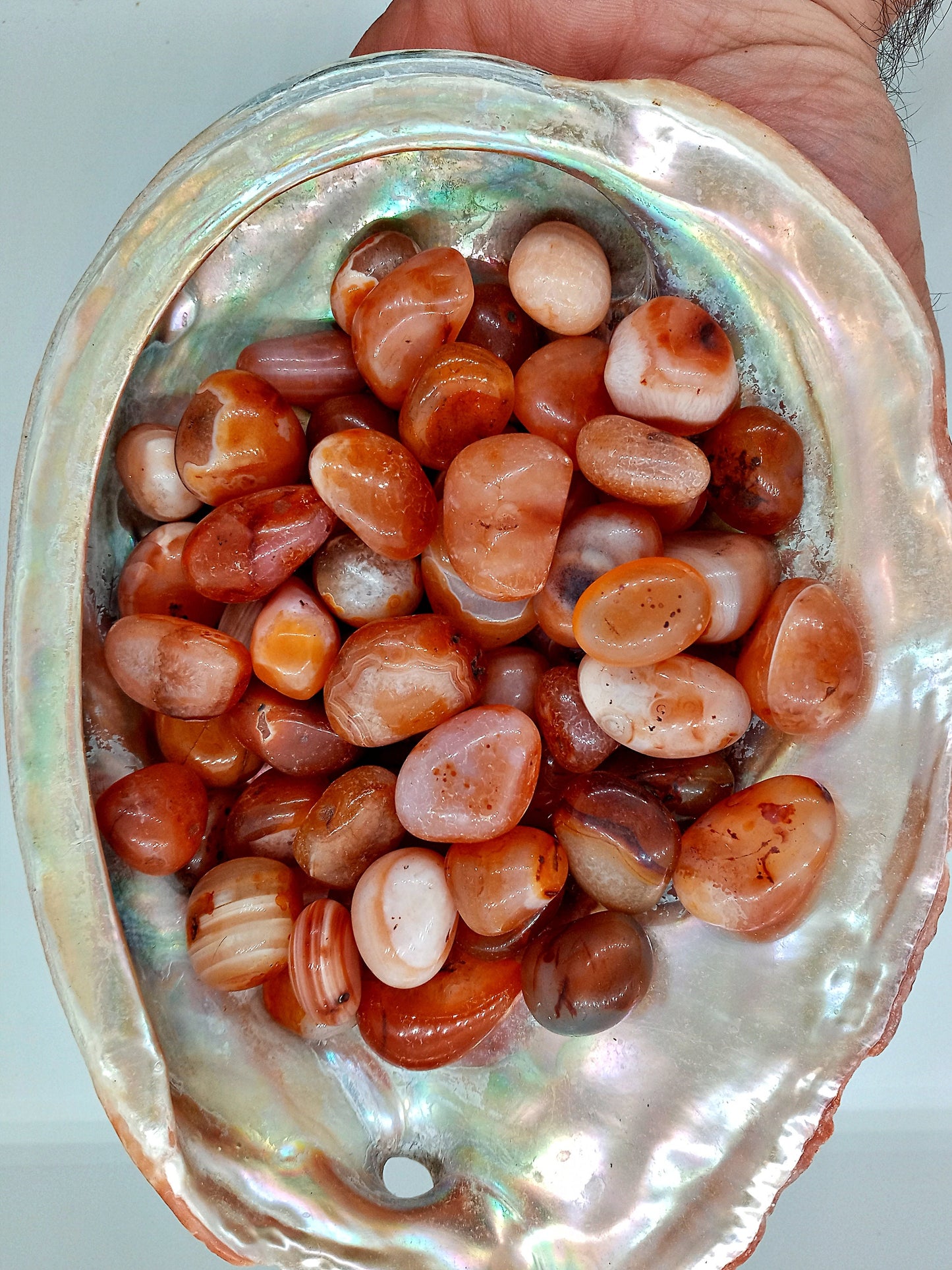 A-Grade Carnelian Crystals!  A-Grade, all natural, tumbled High Quality Carnelian crystals and stones.   Premium Polished Pocket crystals!