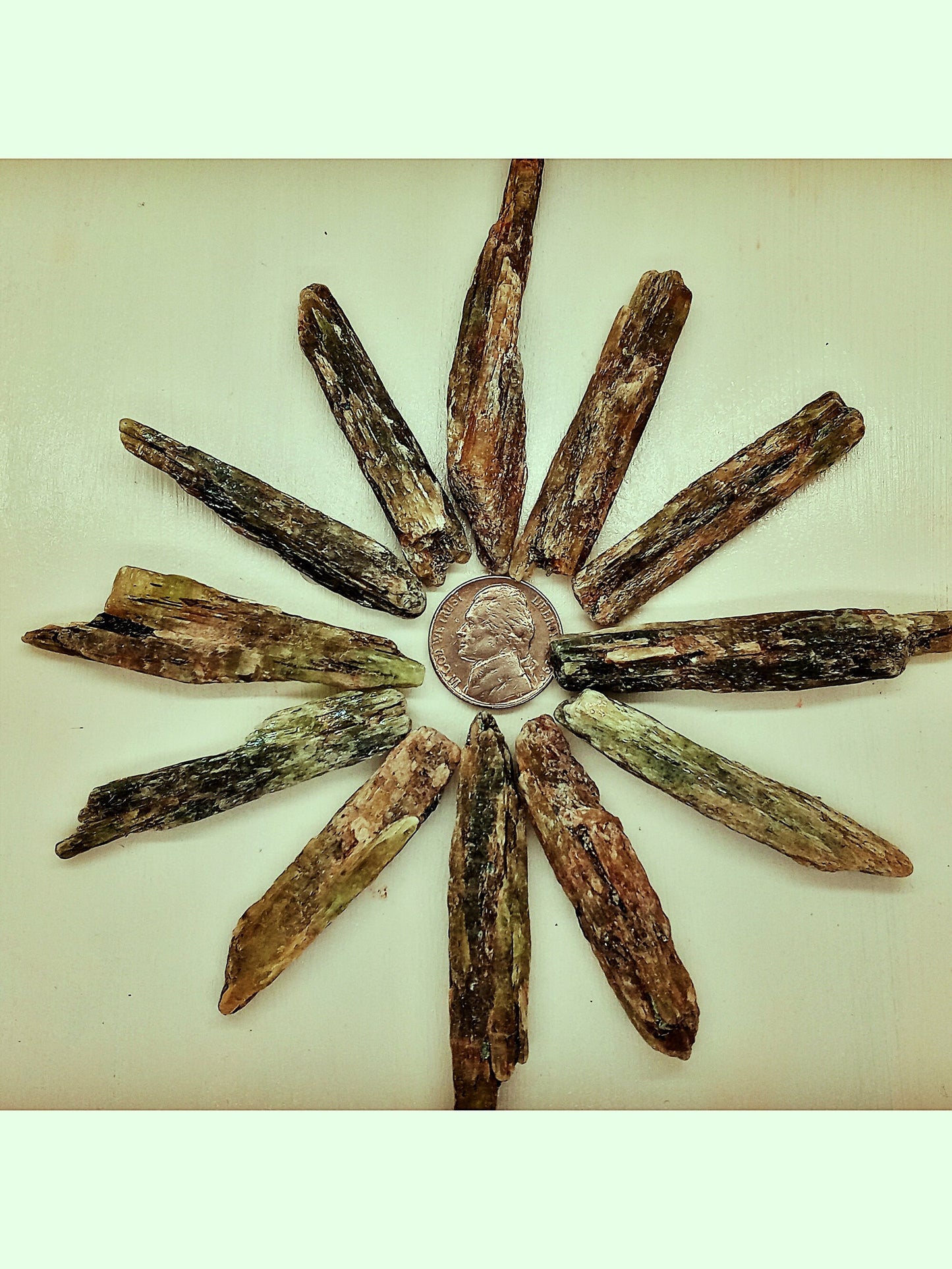 Green Kyanite Crystals!  Choose from two (2) sizes of quality, all-natural, raw, Green Kyanite fans and blades!