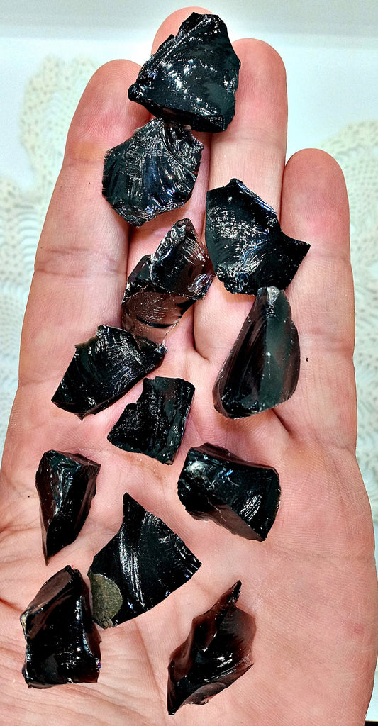 FREE 2 Good Home! Black Obsidian crystals! Raw Obsidian stones - Natural Volcanic Glass crystals!