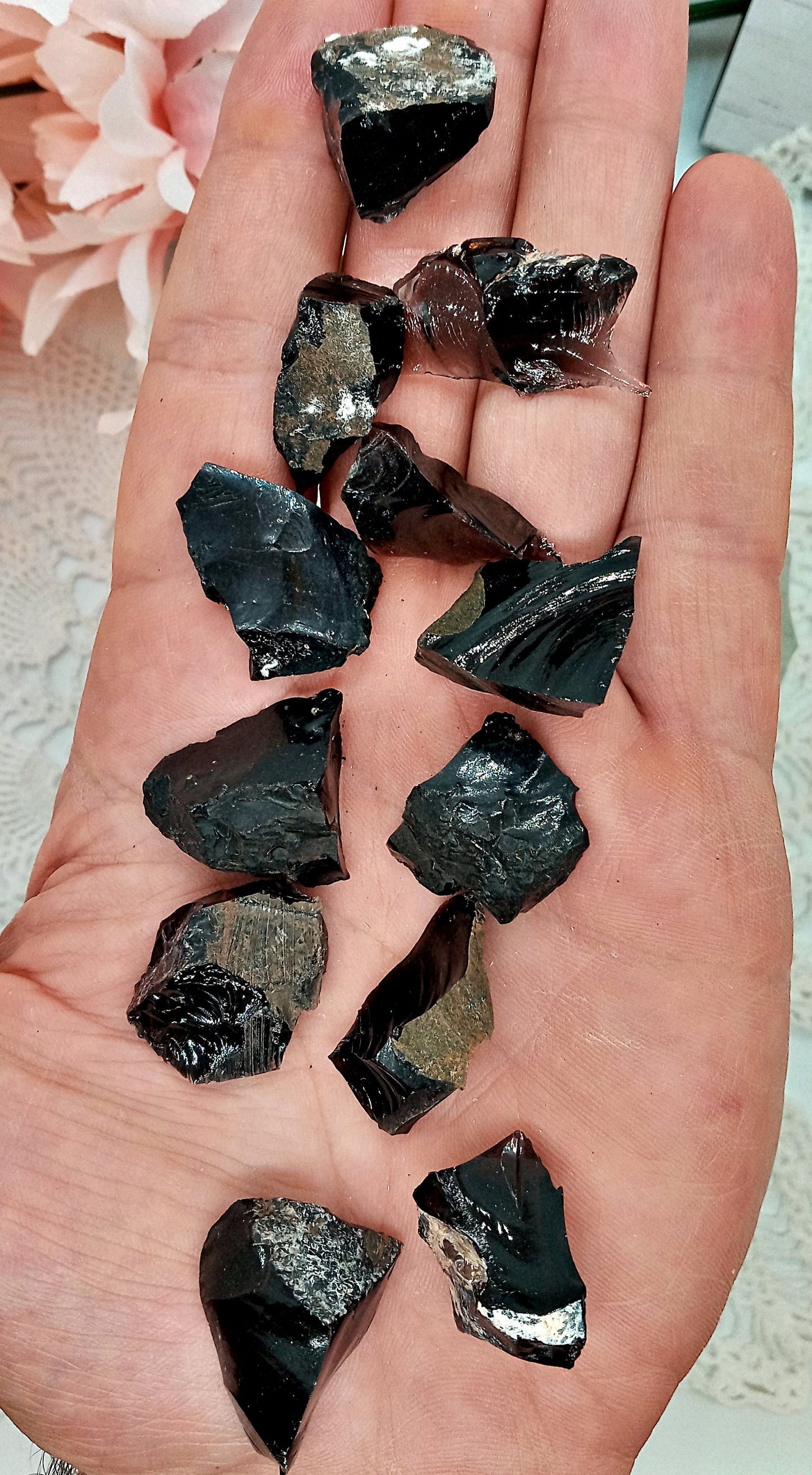 FREE 2 Good Home! Black Obsidian crystals! Raw Obsidian stones - Natural Volcanic Glass crystals!