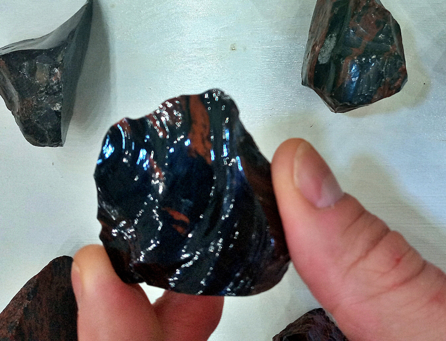 Mahogany Obsidian! Choose from three (3) sizes of quality, all-natural, raw, Volcanic Glass crystals.
