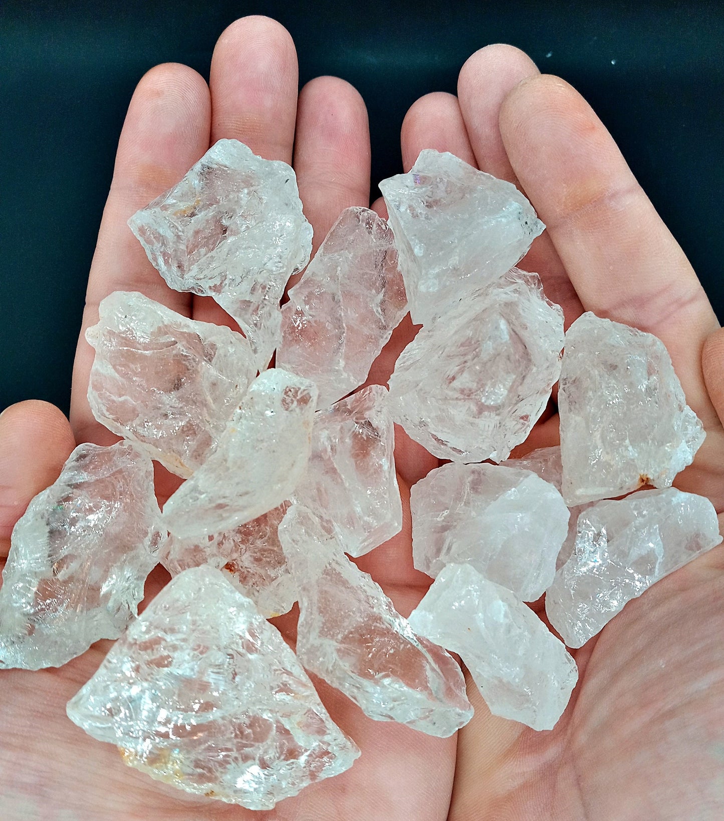 Clear Quartz Crystals! Choose from four (4) sizes of quality, all-natural, raw, Crystal Quartz!  Rock Crystal!  Crystal Quartz stones!