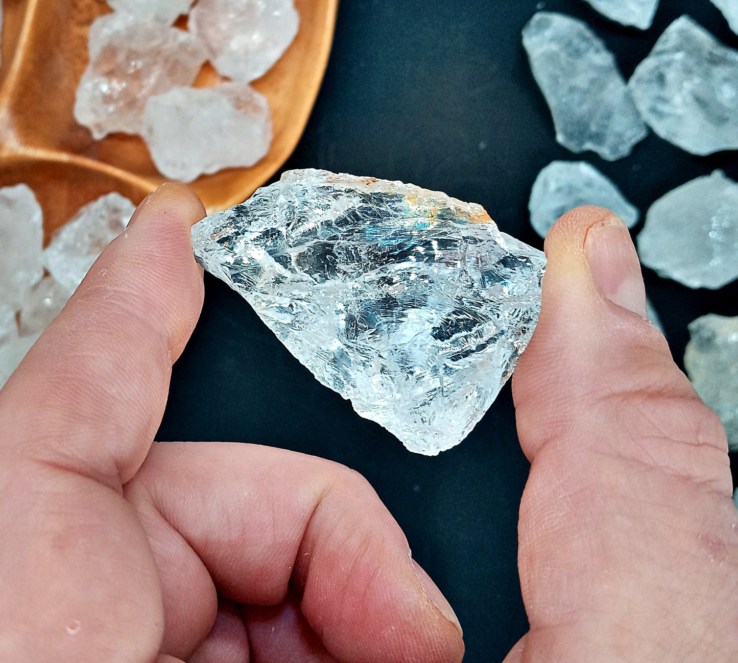 Clear Quartz Crystals! Choose from four (4) sizes of quality, all-natural, raw, Crystal Quartz!  Rock Crystal!  Crystal Quartz stones!