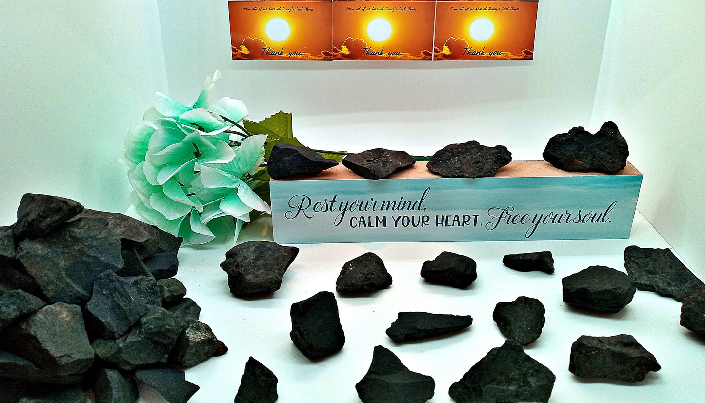 Shungite crystals! EMF Protection! Choose from three (3) sizes of quality, all-natural, raw, Karelian Shungite stones and crystals!