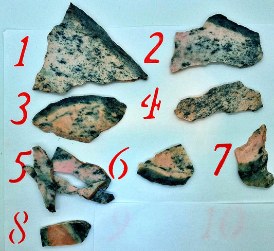 Thulite Slabs! Choose Your Own Thulite from Norway – small, individual pieces of Thulite aka Rosaline slabs!