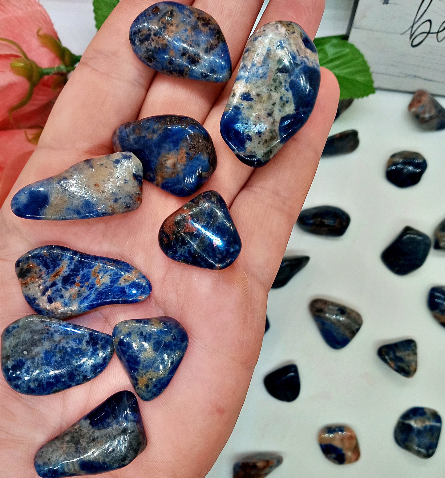 XQ Sodalite Crystals!  AAA-Grade, natural, tumbled Extra High Quality Sodalite crystals and stones!   Premium Extra Grade polished Sodalite!