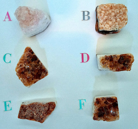 Graded Citrine Clusters!  Choose your Own from six (6) Beautiful Quality Citrine Clusters!  Graded AB Geode, points, crystals, clusters