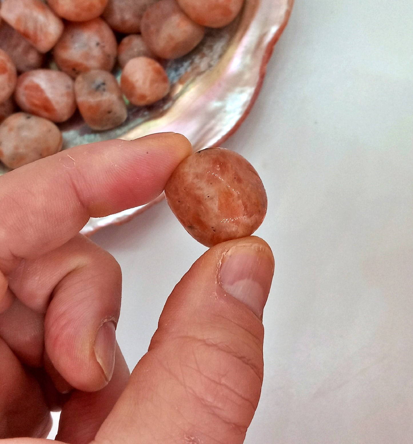 Bulk A-Sunstone Crystals!  Choose how Many A-Grade, all natural, tumbled High Quality Sunstone crystals!  Premium Grade polished Sunstone!