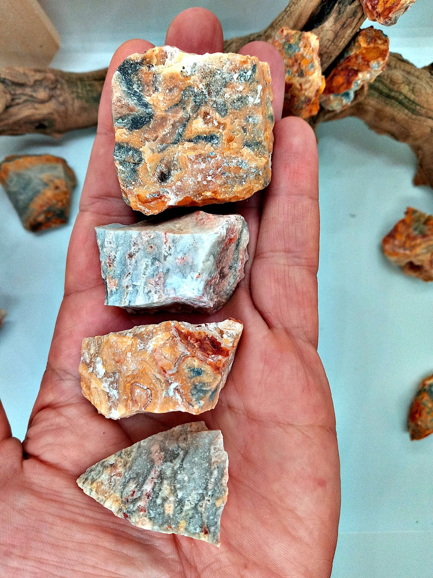 Crazy Lace at Crazy Prices!  Choose from four (4) sizes of rough, raw, natural Crazy Lace Agate crystals and stones!