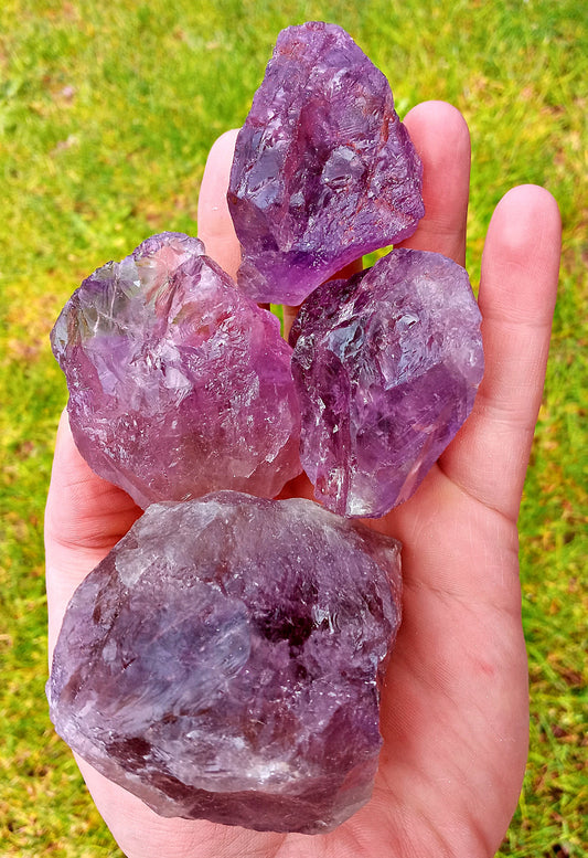 HUGE Amethyst crystals!  Beautiful Translucent Amethyst Chunks from 4+ to 10+ ounces!  100 – 300 grams!  Excellent Quality Amethyst stones!