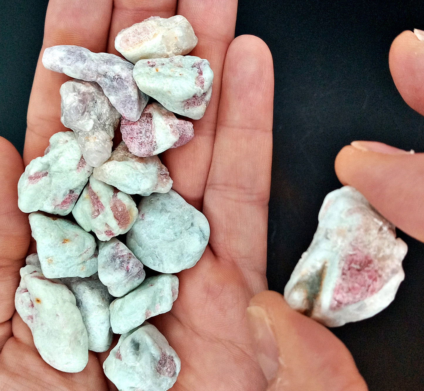 Bulk A-Pink Tourmaline! Choose ounces or lb.! A-Grade, natural, tumbled High Quality Pink Tourmaline crystals and stones!   Premium Grade!