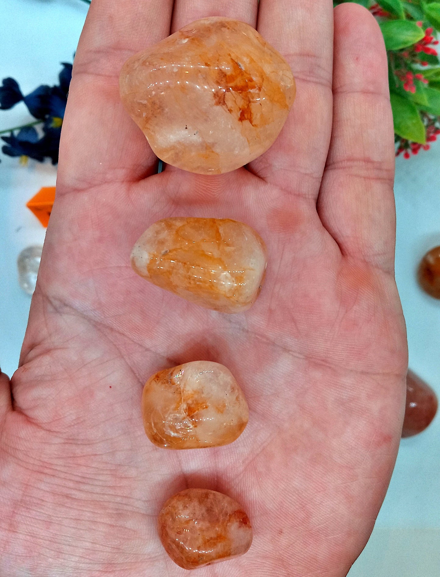 A-Grade Golden Healer Crystals!  A-Grade, natural, tumbled High Quality Golden Healer Quartz crystals!   Premium Golden Healer Quartz!