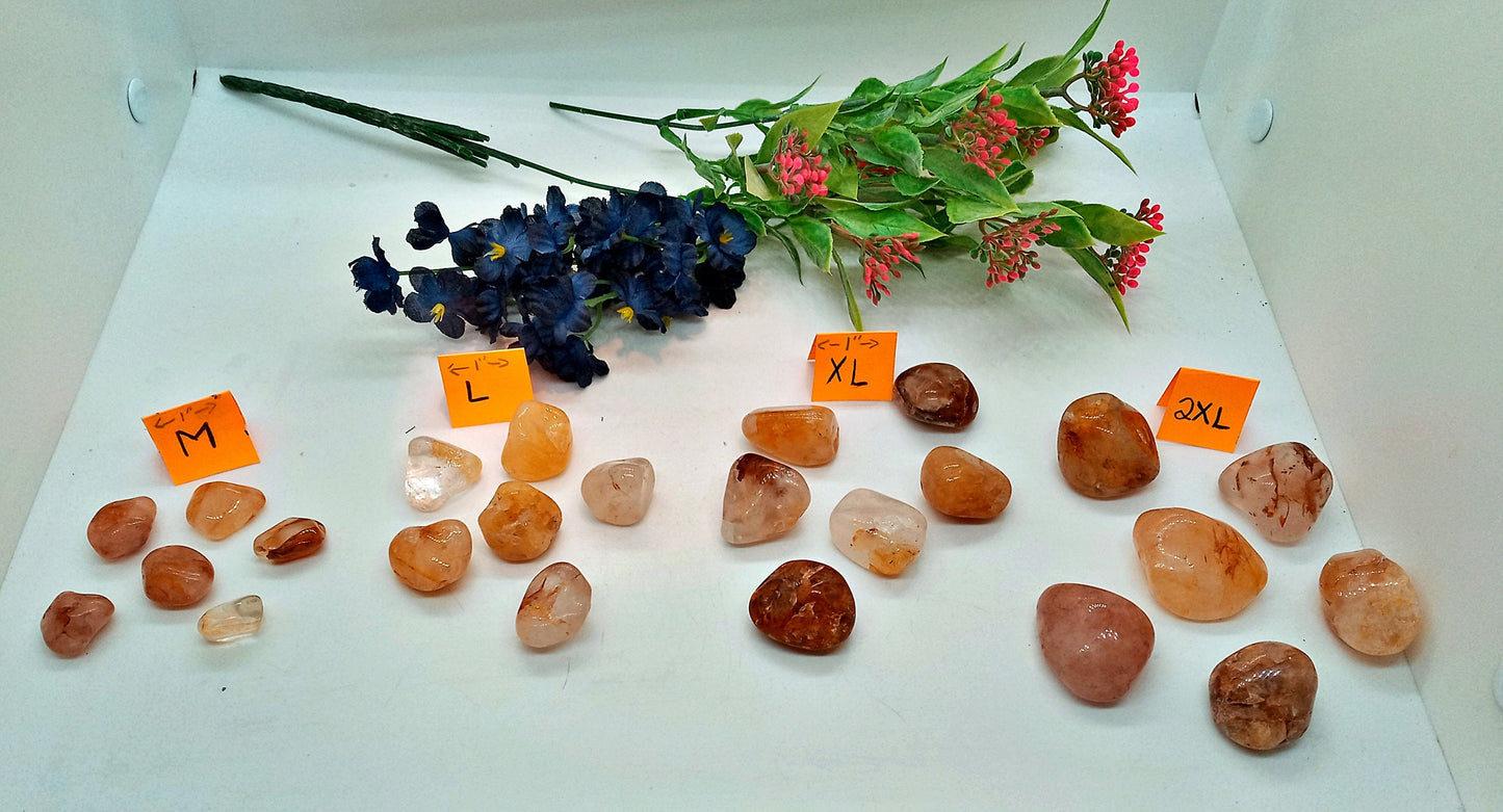 A-Grade Golden Healer Crystals!  A-Grade, natural, tumbled High Quality Golden Healer Quartz crystals!   Premium Golden Healer Quartz!