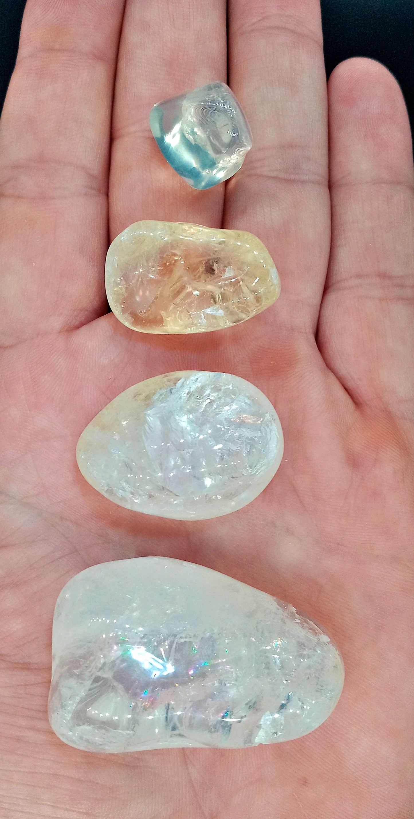 RARE!  A/XQ Grade Opalized Citrine tumbled crystals!  Choose from 4 sizes of A/AAA-Graded, all-natural Extra High Quality Opalized Citrine!