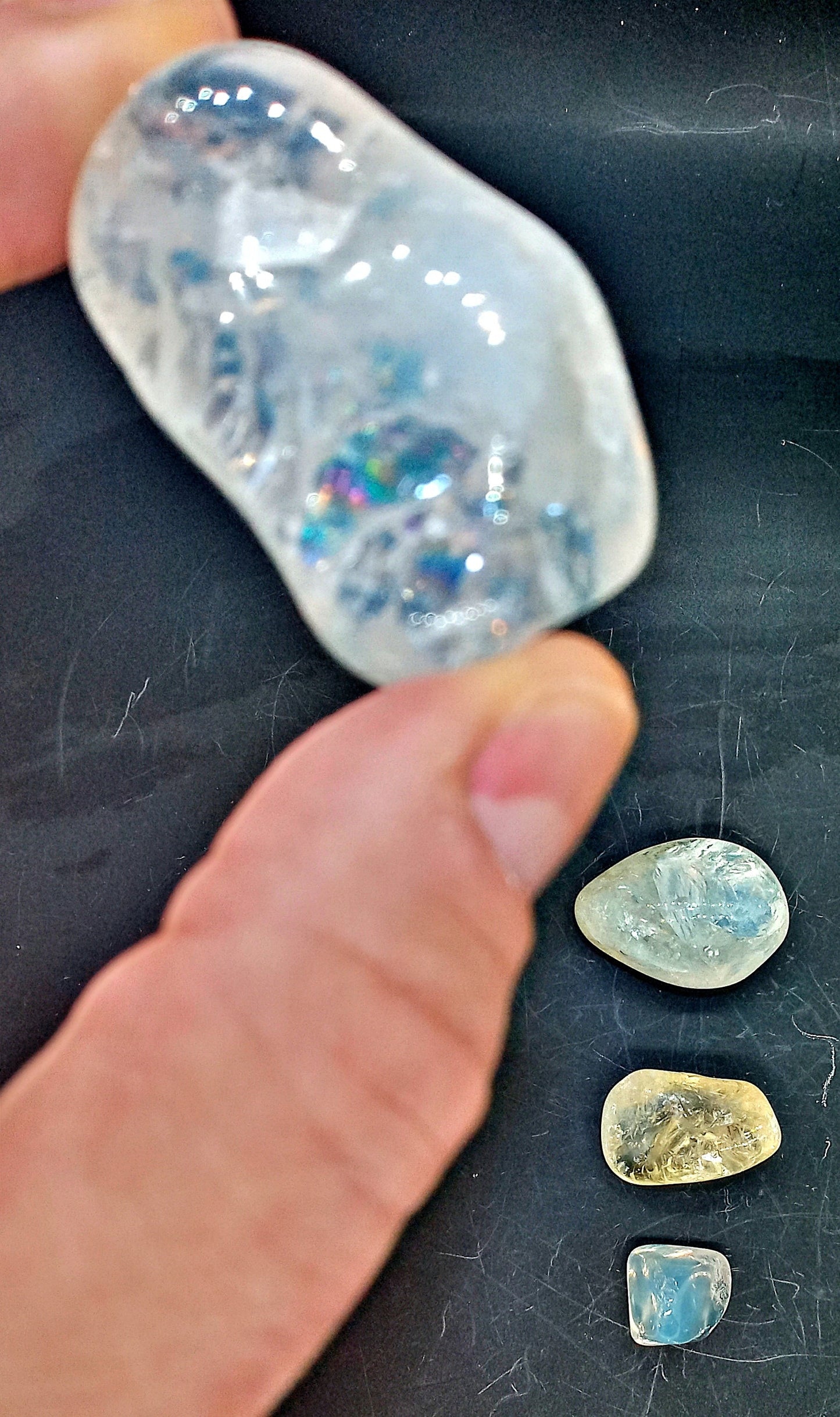 RARE!  A/XQ Grade Opalized Citrine tumbled crystals!  Choose from 4 sizes of A/AAA-Graded, all-natural Extra High Quality Opalized Citrine!