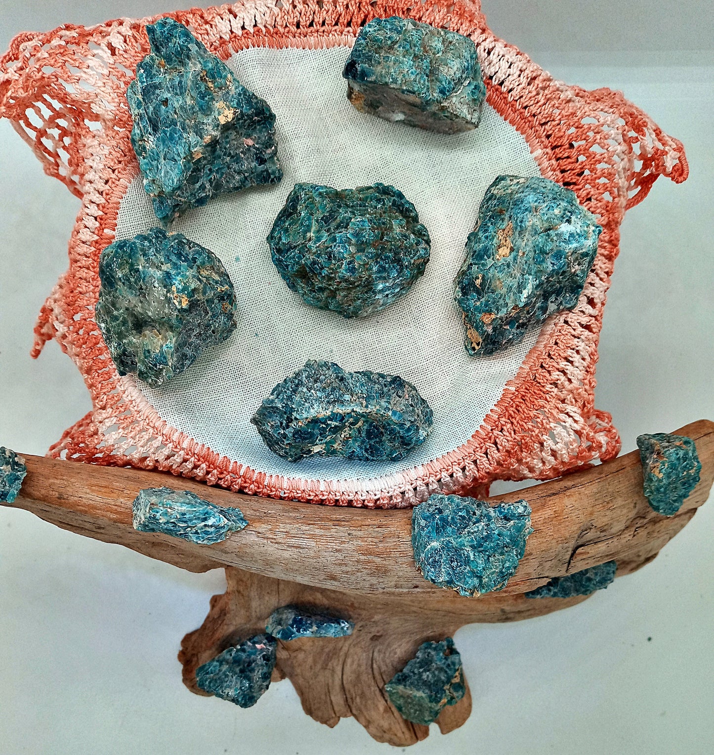 Blue Apatite Crystals!  Choose from three (3) Sizes of Natural, Raw, Rough Quality Blue Apatite Stones and Crystals!