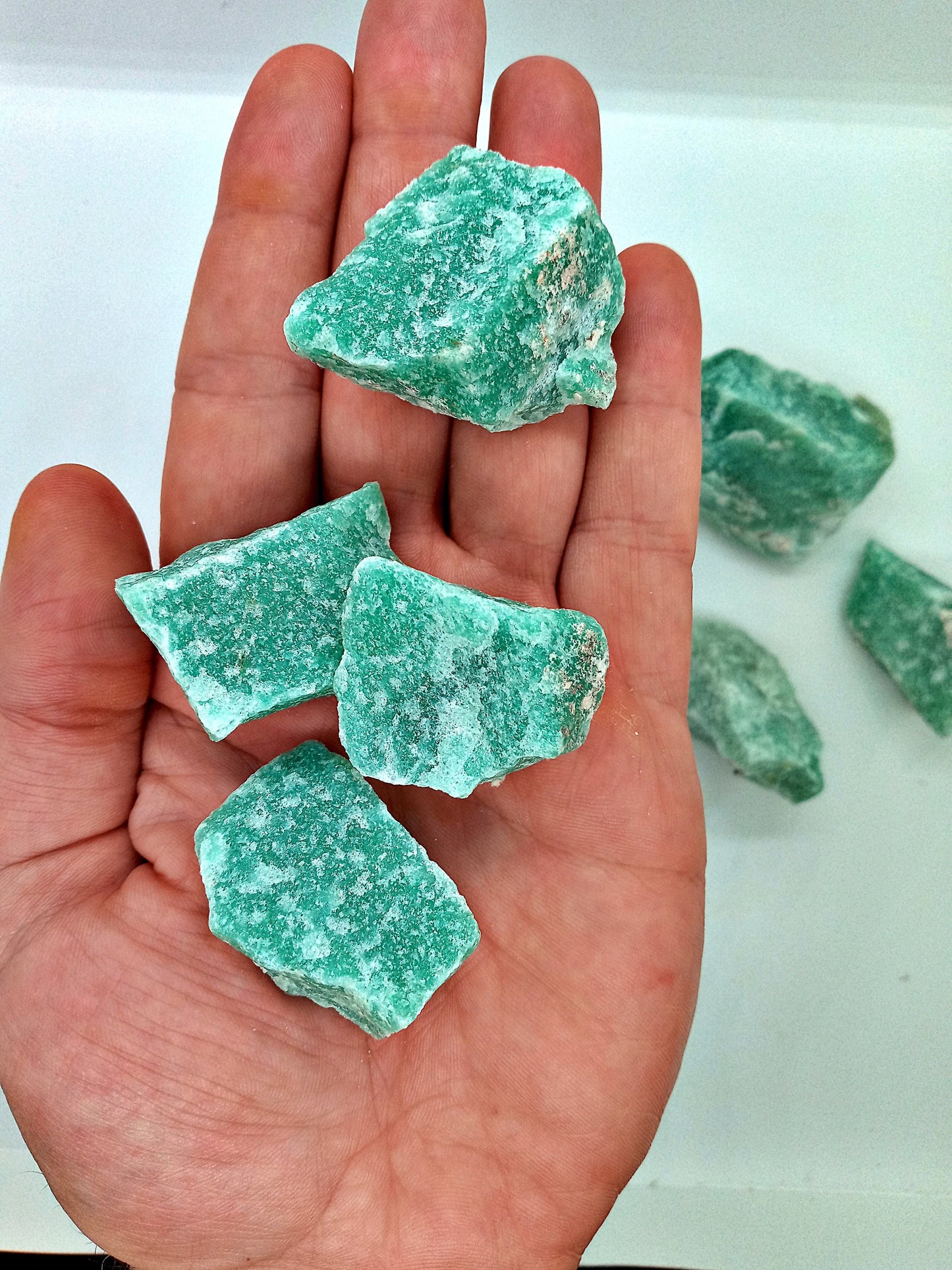 Raw Green Aventurine Crystals!  Choose from two (2) Sizes of Natural, Raw, Green Aventurine!  The Lucky Stone! Quality, rough crystals.