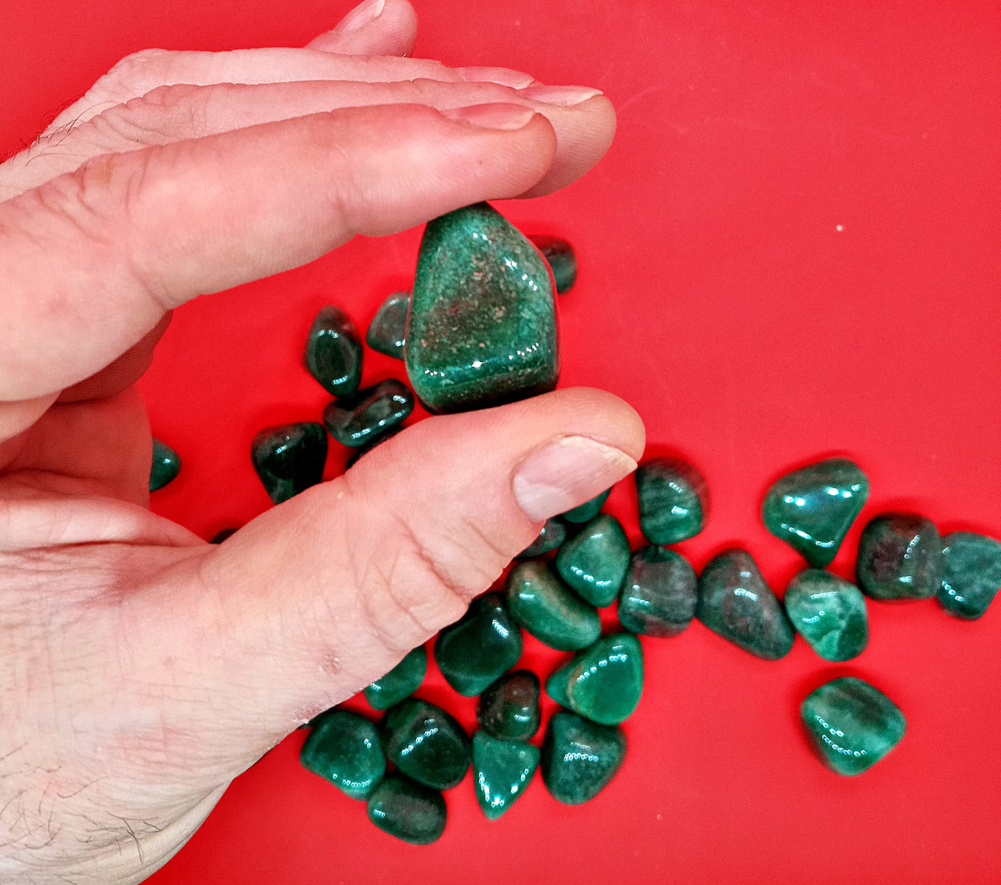 AA-Grade Green Aventurine Crystals!  Premium, natural, tumbled High Quality Green Aventurine crystals and stones!  The Lucky Stone!