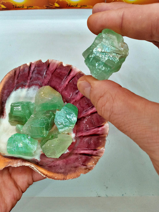 Green Calcite raw Crystals!  Naturally Rough Green Calcite Crystals and Stones from Mexico!