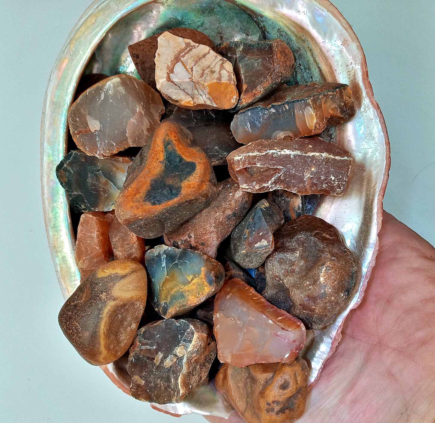 Raw Carnelians! Natural, rough Carnelian stones and crystals!  Great for tumbling!