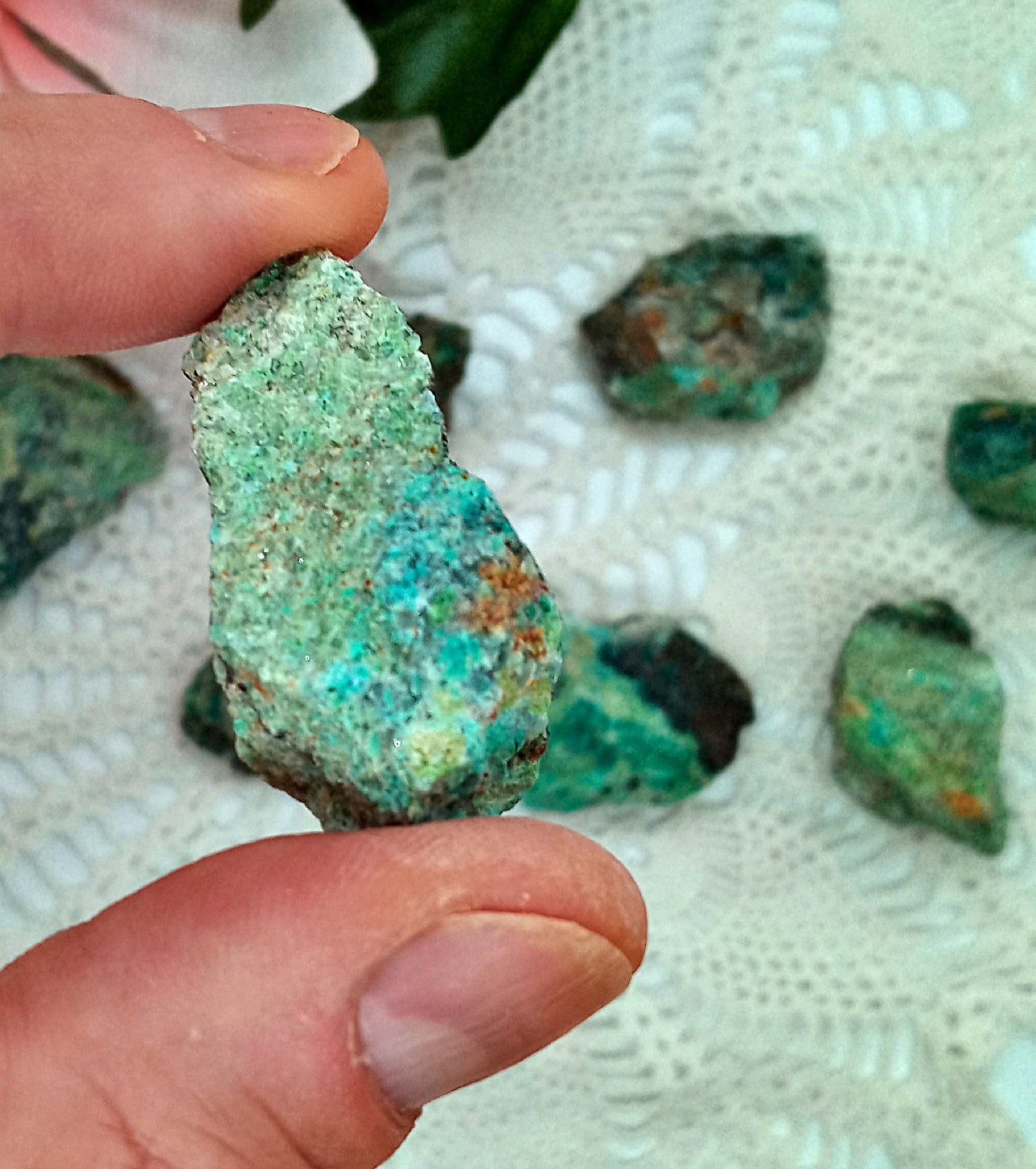 Chrysocolla Crystals!   Natural, Raw Chrysocolla stones and crystals!  Hand-picked, quality, rough Chrysocolla specimens.