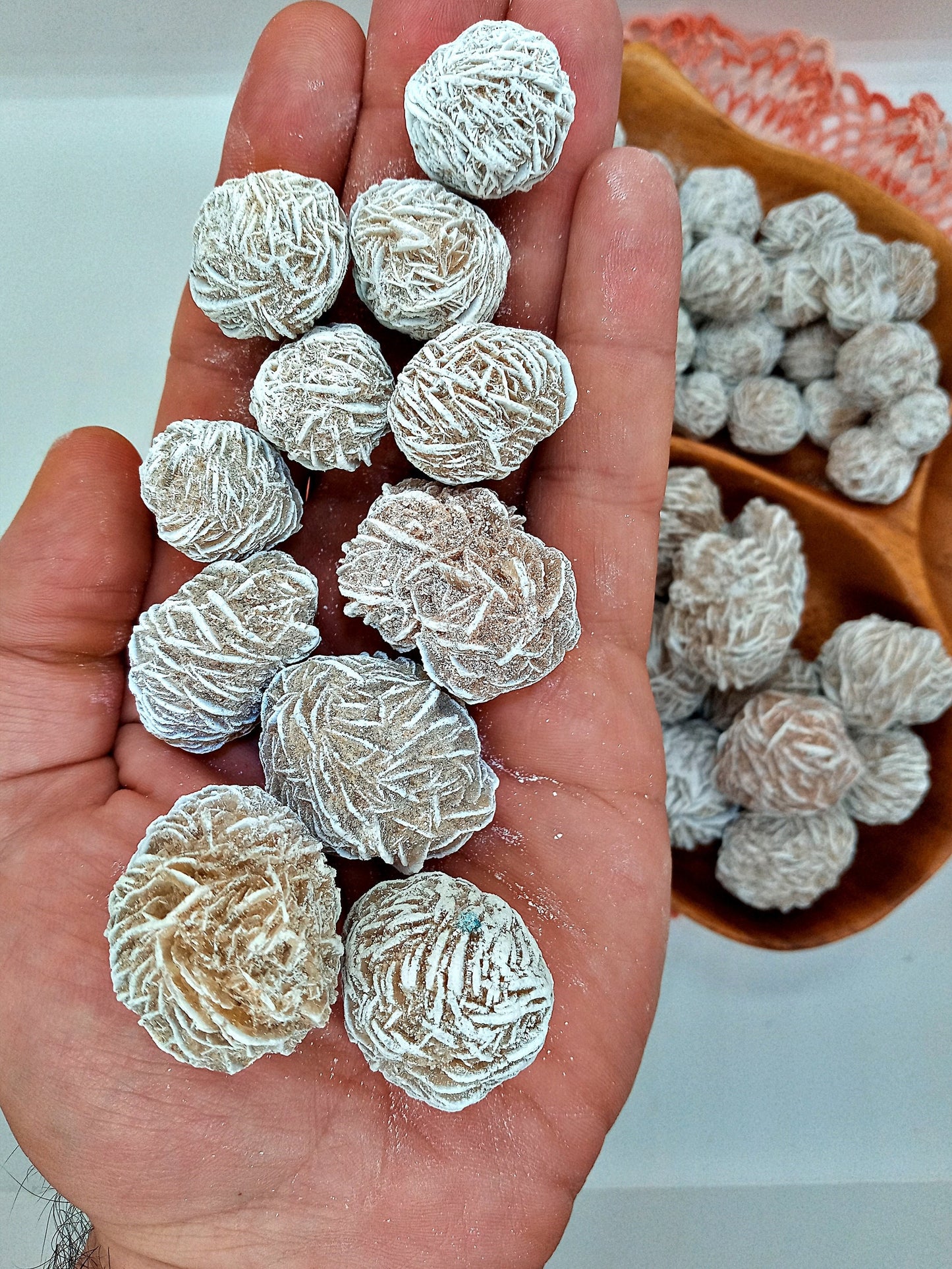 Desert Rose!  Choose from two (2) sizes of our Natural Desert Rose crystals and stones.  Quality Barite Rose - Selenite Rose crystals