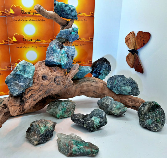 Emerald crystals!  Choose from two (2) sizes of raw Emeralds!  Natural, quality stones – Rough Emeralds!