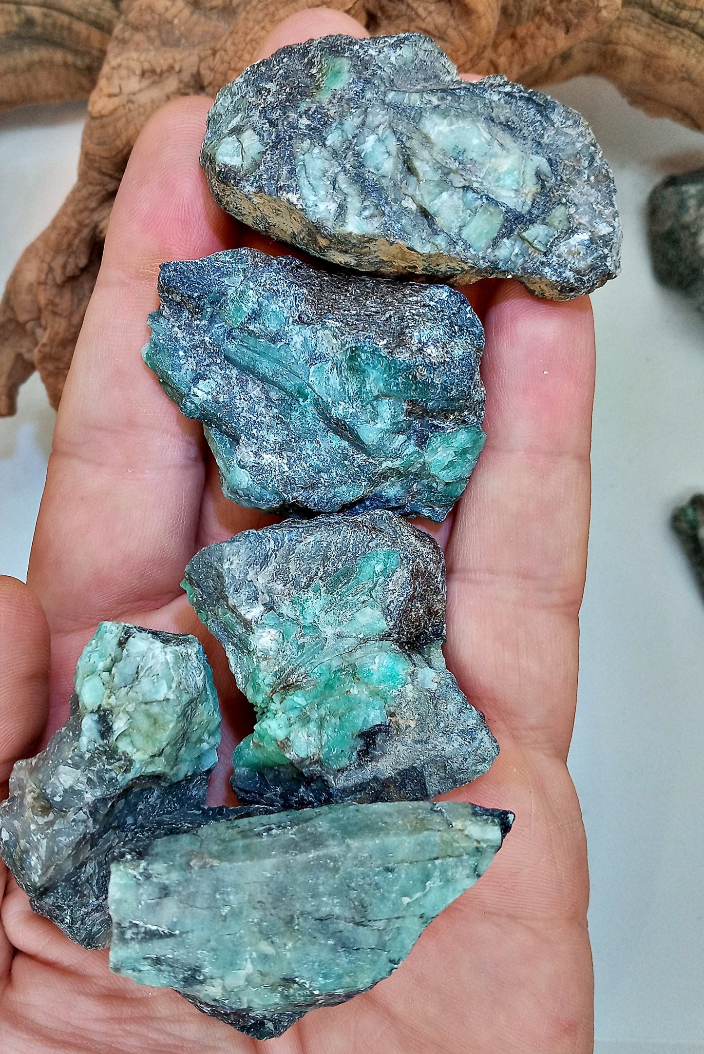 Emerald crystals!  Choose from two (2) sizes of raw Emeralds!  Natural, quality stones – Rough Emeralds!