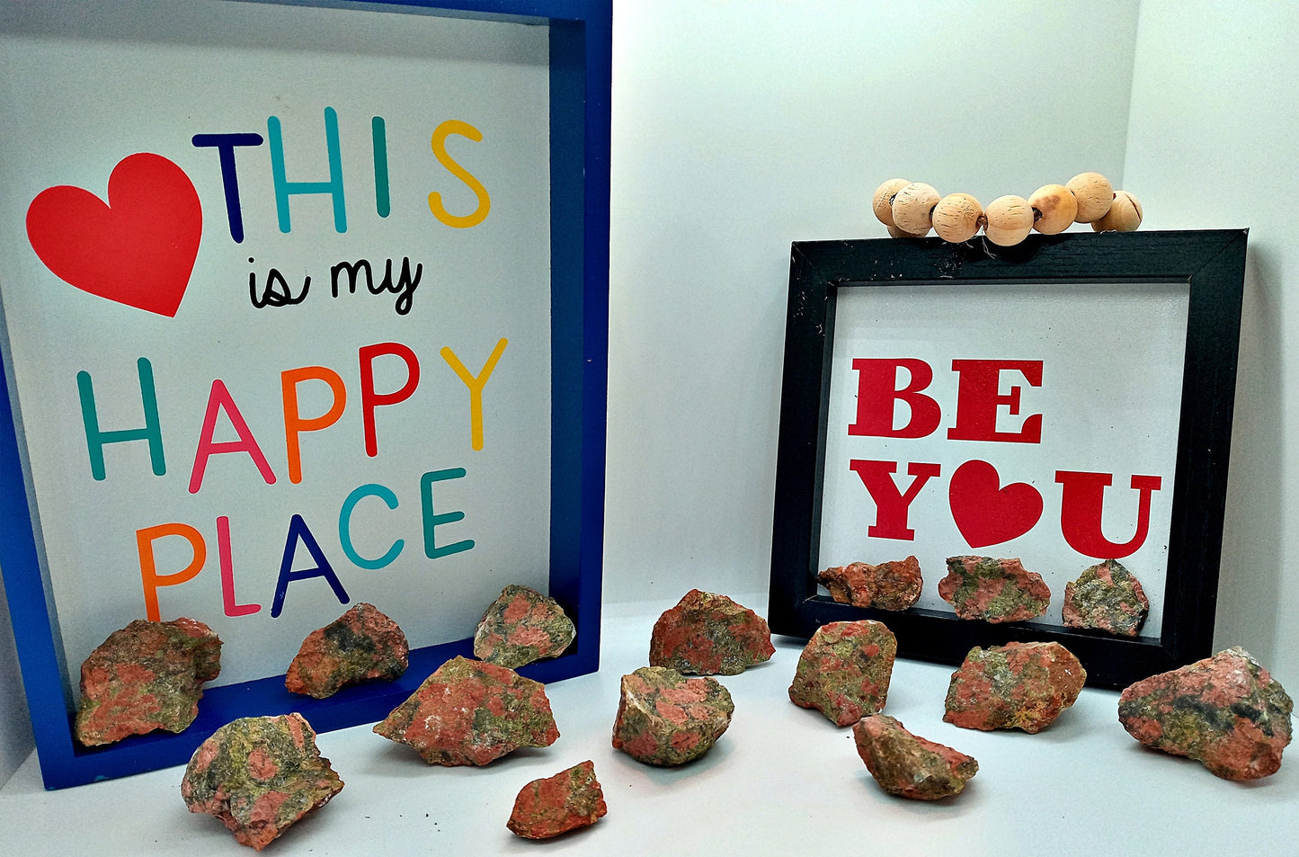 Unakite Jasper Crystals! Choose from two (2) sizes of quality, all-natural, raw Quality rough Unakite stones! Natural Epidote crystals!