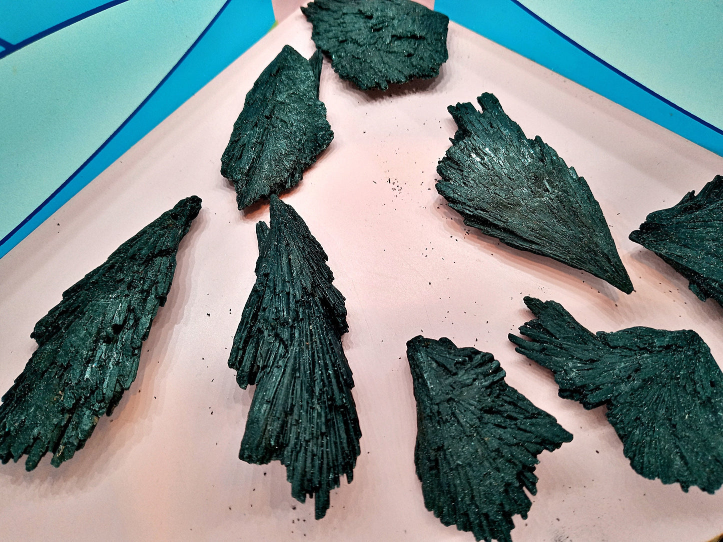 AAA Black Kyanite - Extra-High-Quality Black Kyanite blades and fans! Choose from five (5) sizes of all-natural, raw, XQ Black Kyanite!