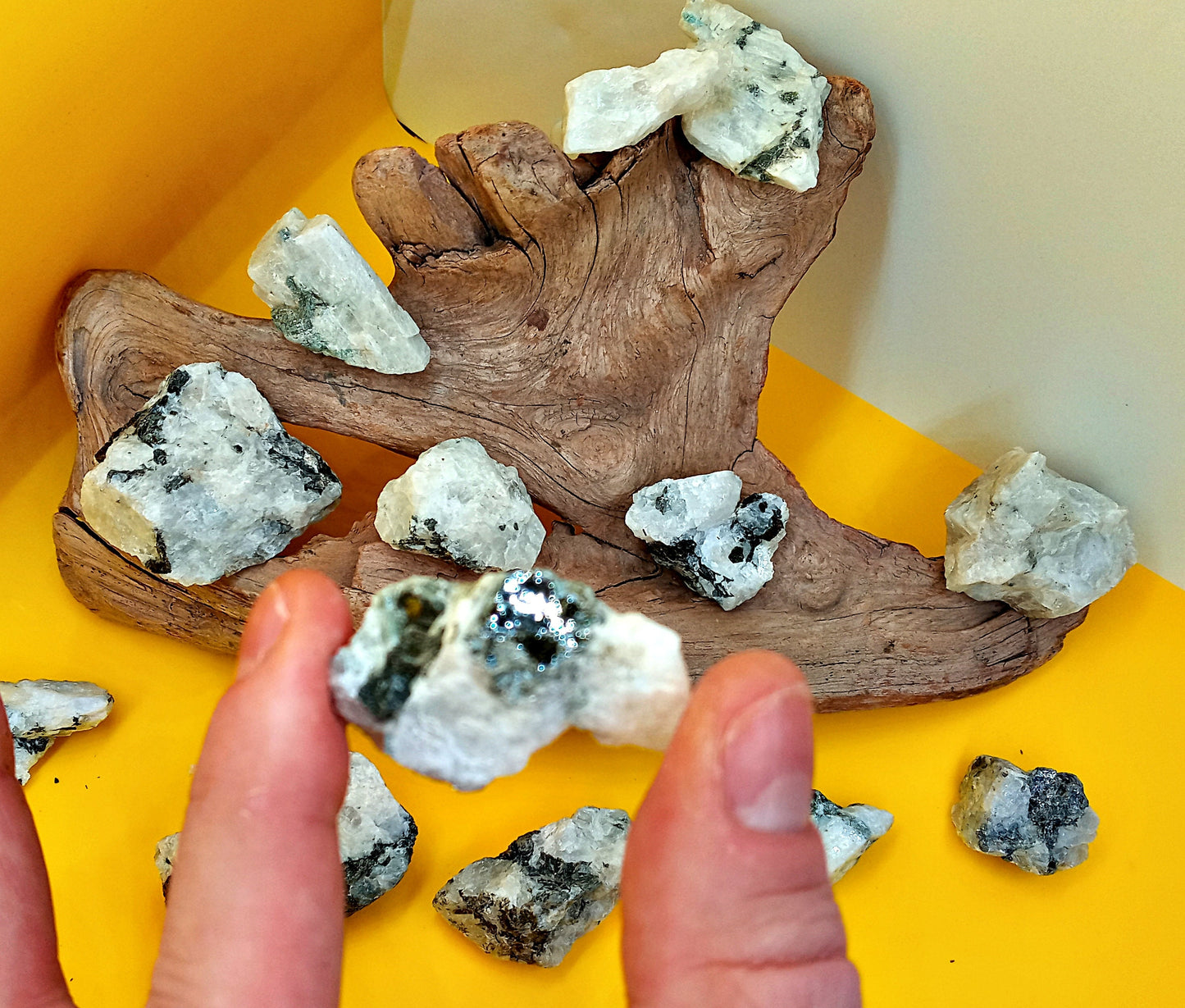 Rainbow Moonstone Chunks! Choose from two (2) sizes of quality, all-natural, raw, Rainbow Moonstone crystals and stones!