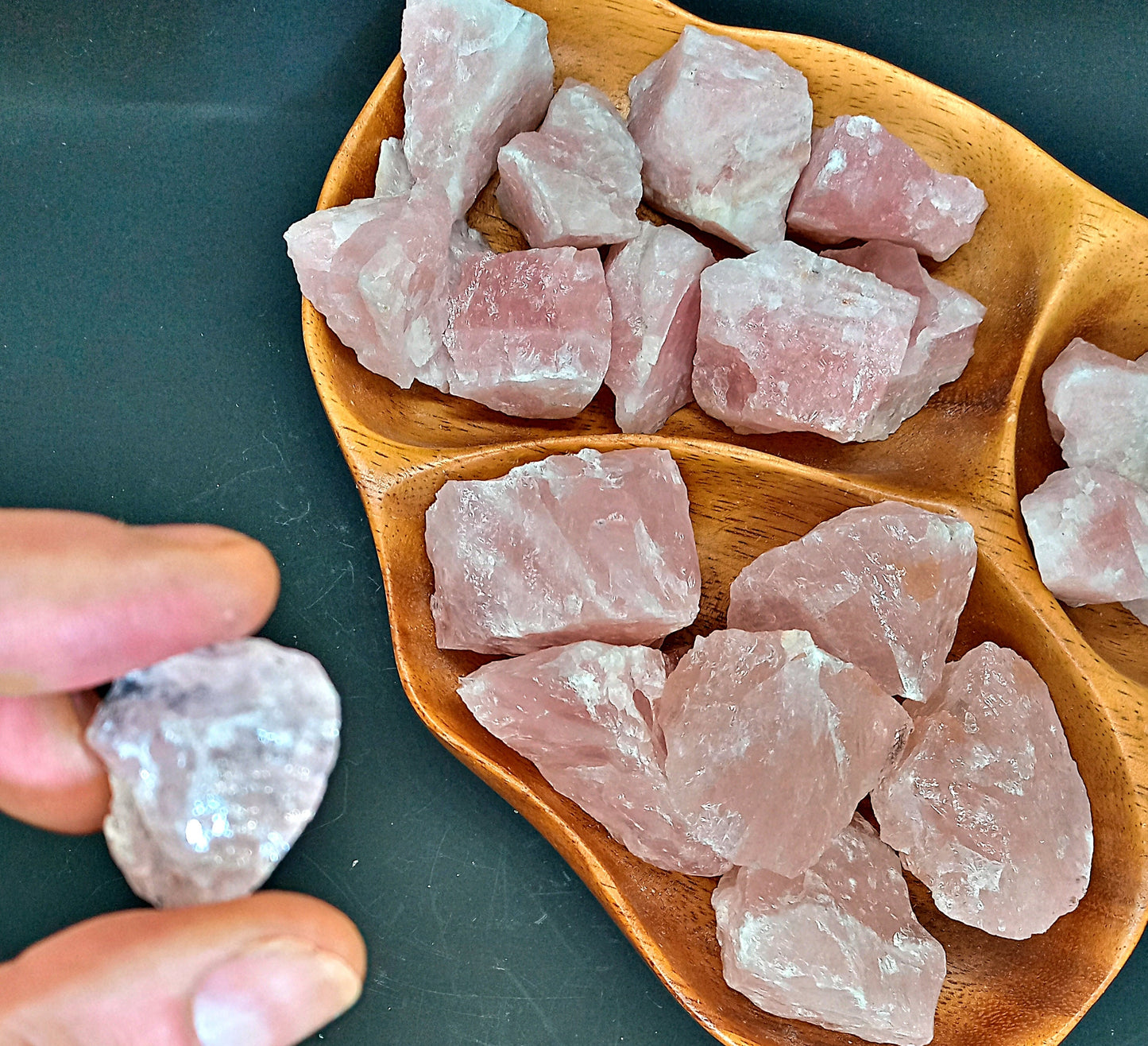 Rose Quartz Crystals!  Choose from five (5) sizes of quality, all-natural, raw, Rose Quartz stones and crystals!