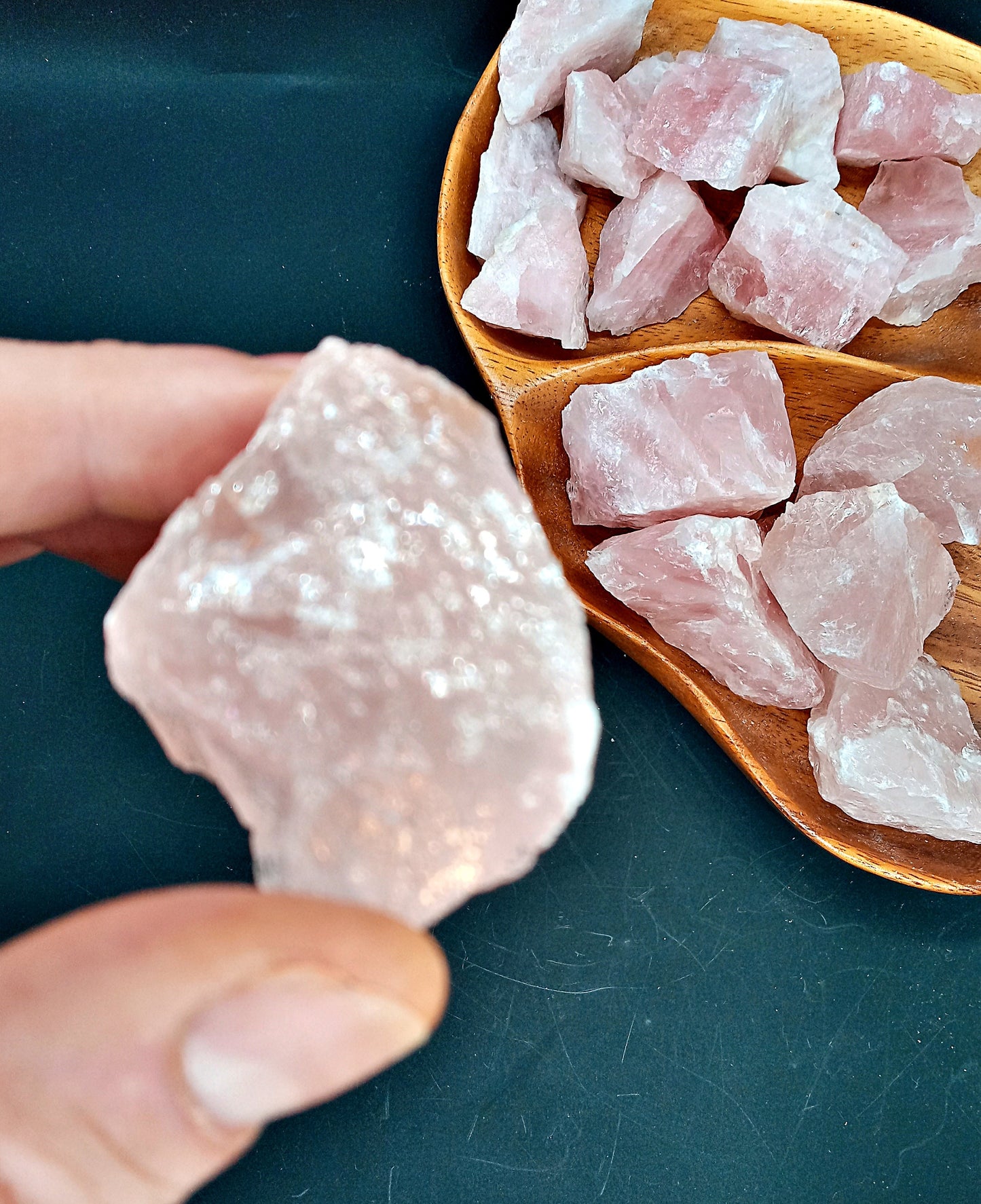 Rose Quartz Crystals!  Choose from five (5) sizes of quality, all-natural, raw, Rose Quartz stones and crystals!