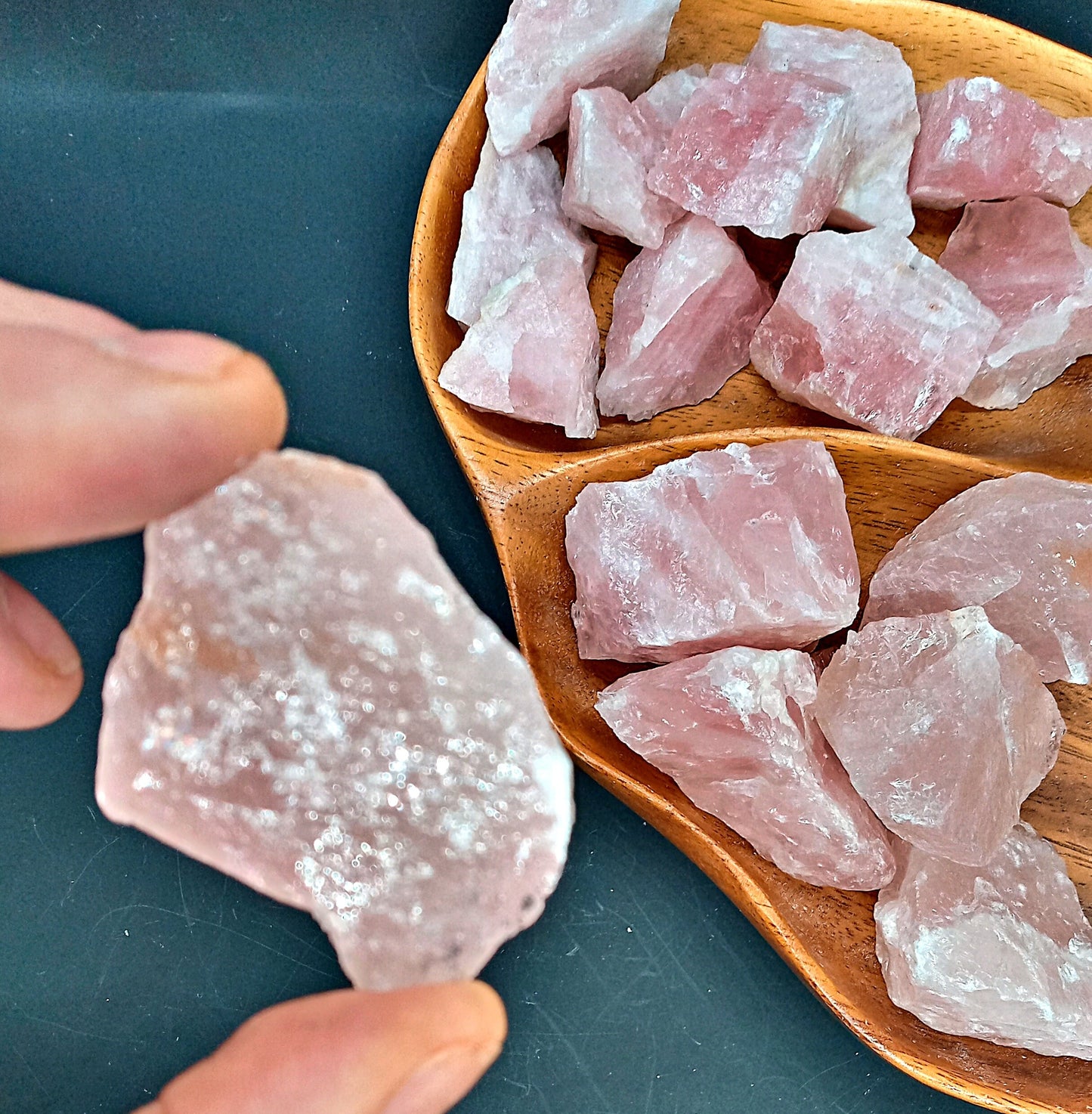 Rose Quartz Crystals!  Choose from five (5) sizes of quality, all-natural, raw, Rose Quartz stones and crystals!